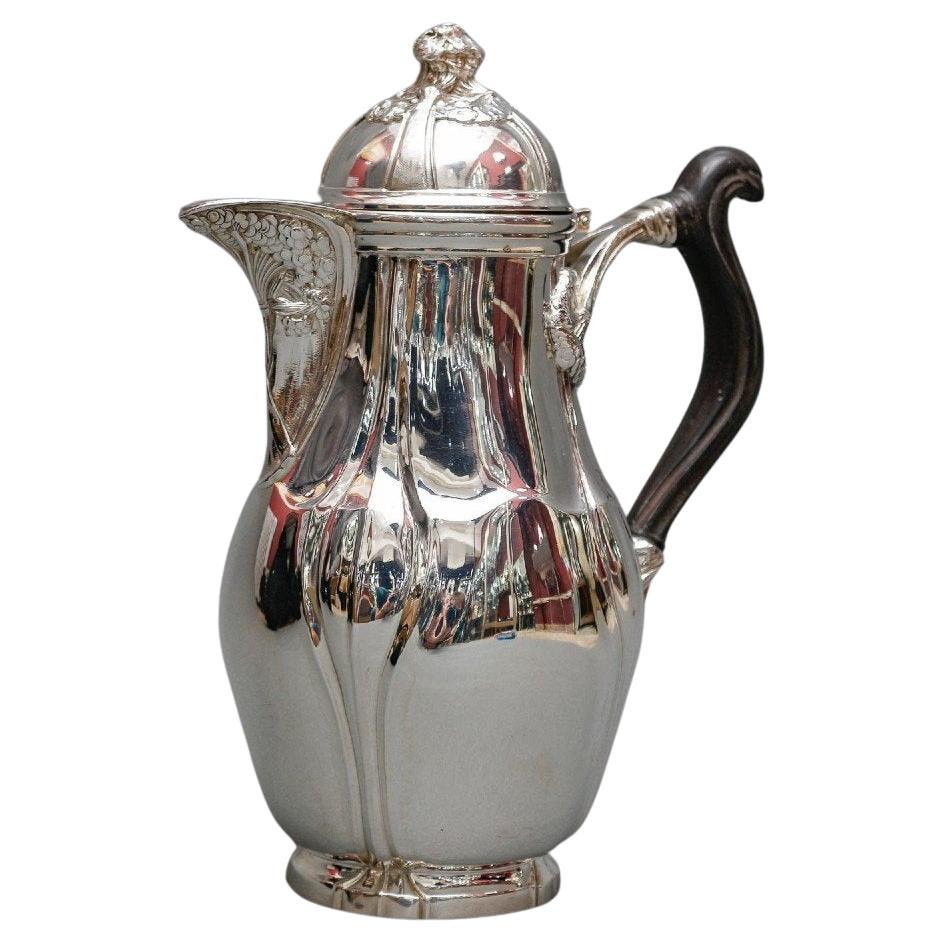 Lelièvre (eugène-alfred) – tiffany solid silver coffee pot circa 1880 art nouvea For Sale