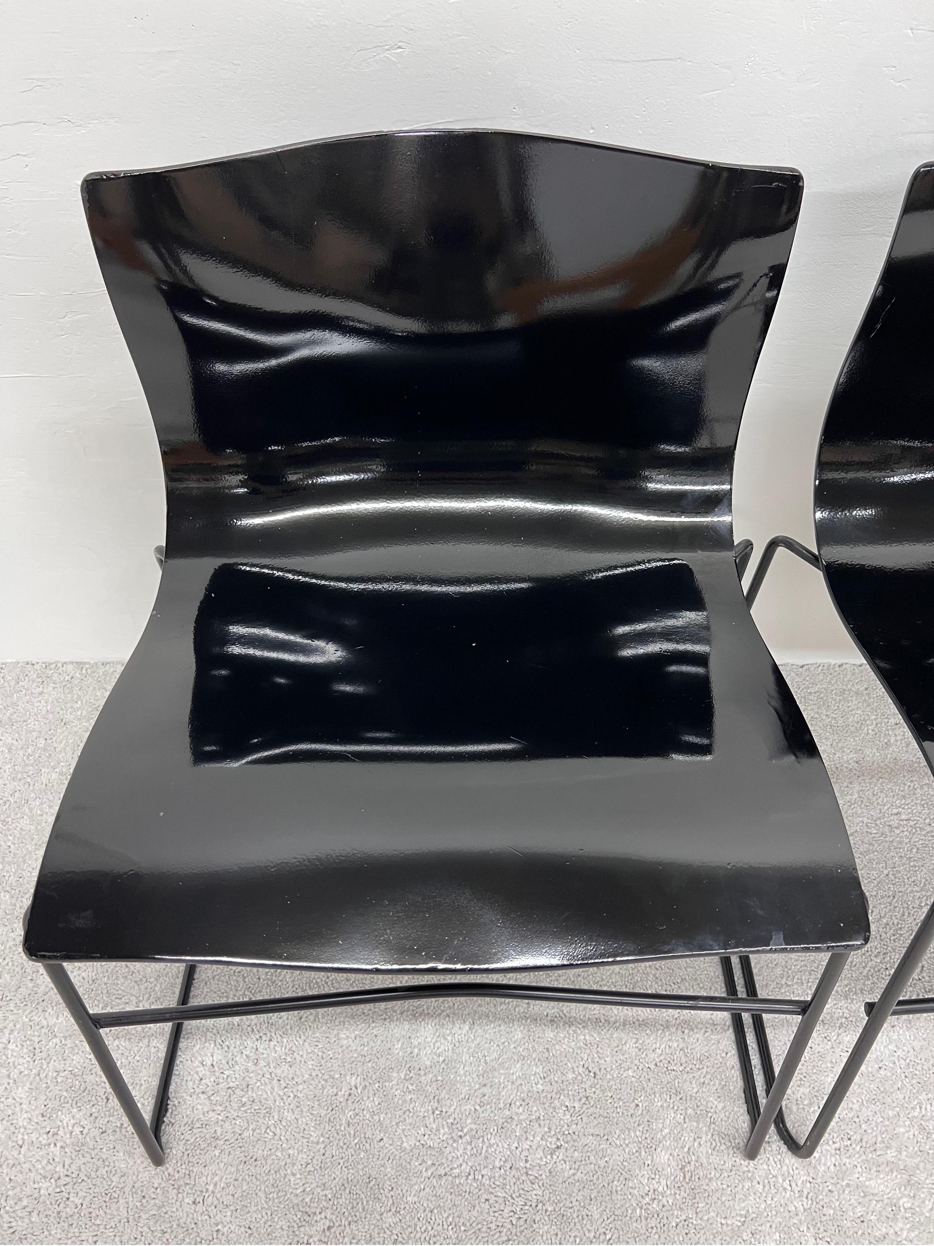 Lella and Massimo Vignelli Handkerchief Chairs for Knoll, Set of Four In Good Condition For Sale In Miami, FL