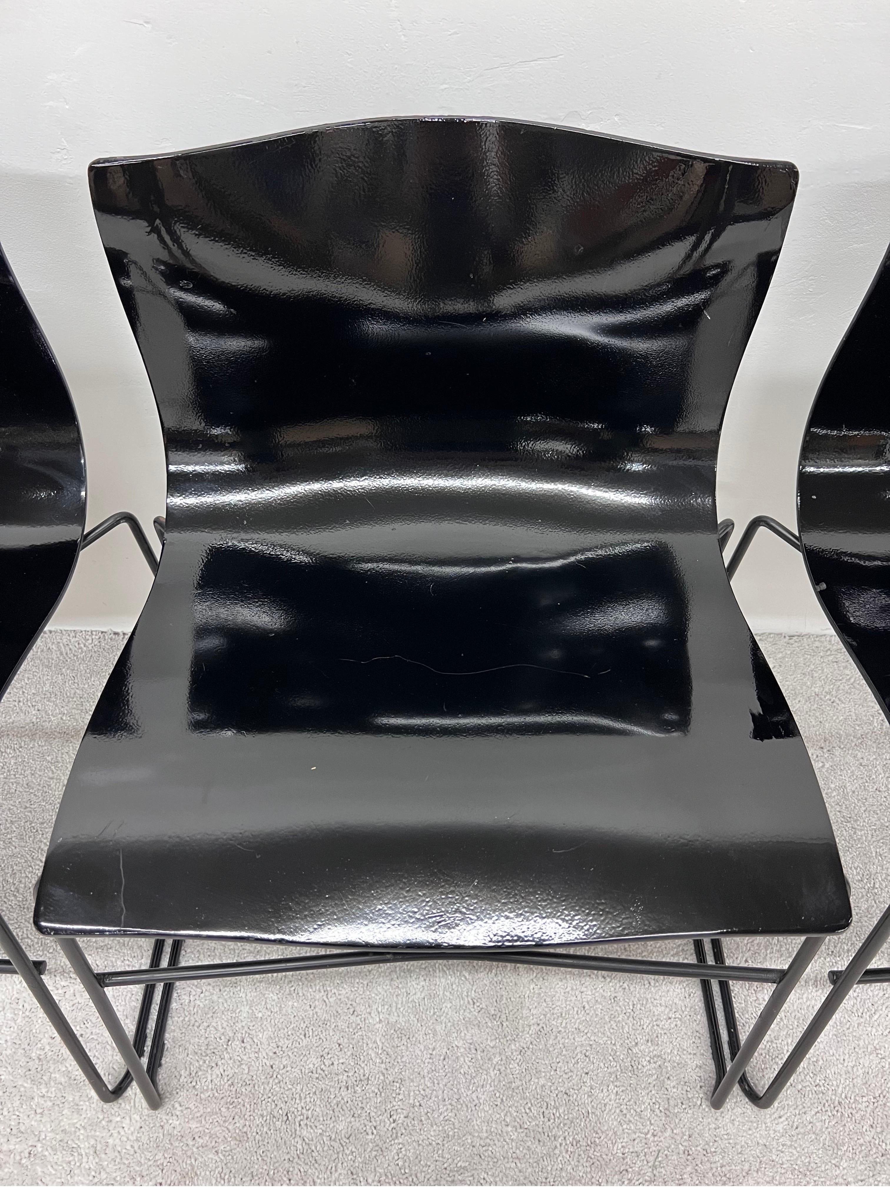 Steel Lella and Massimo Vignelli Handkerchief Chairs for Knoll, Set of Four For Sale