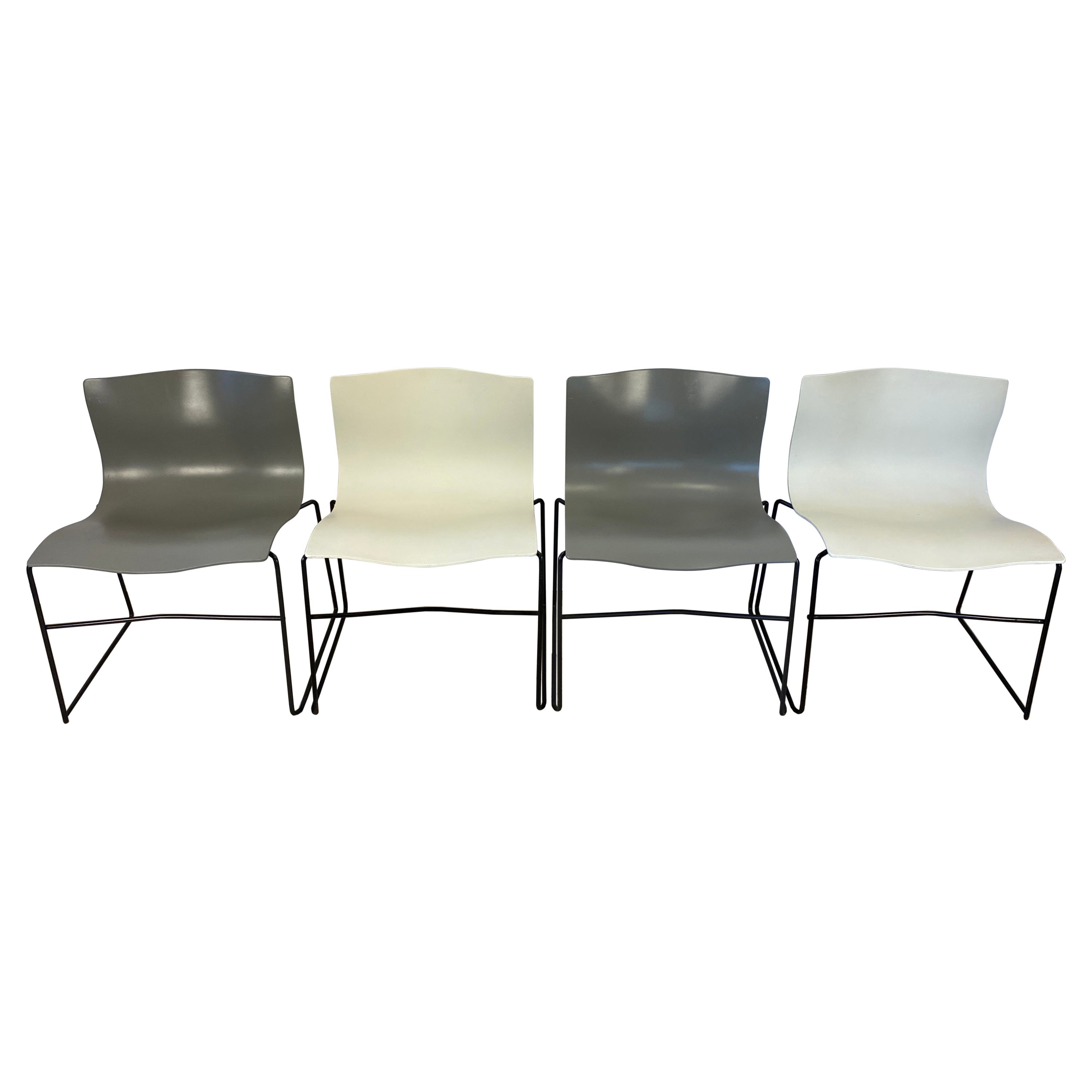 Lella and Massimo Vignelli Handkerchief Stacking Chairs, Set of 4 Knoll Chairs