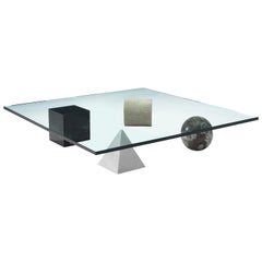 Lella and Massimo Vignelli Marble 'Metaphora' Coffee Table in Marble and Brass