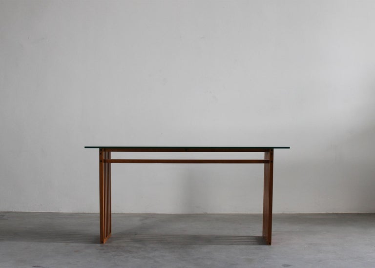 Driade Console Lella and Massimo Vignelli Ara Console Table in Wood and Glass Driade ...