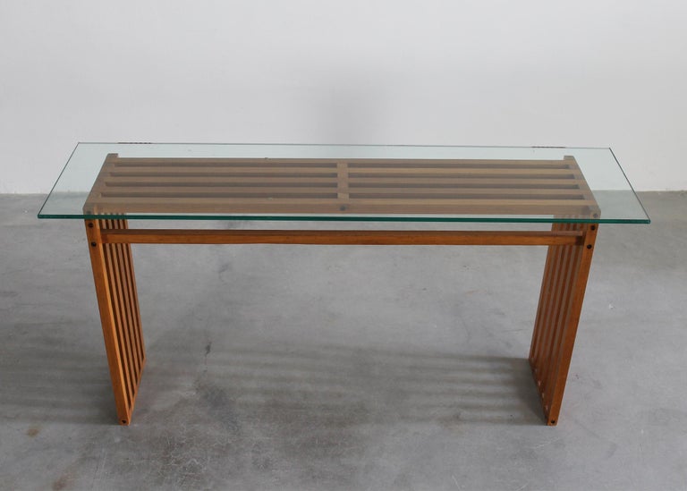 Driade Console Lella and Massimo Vignelli Ara Console Table in Wood and Glass Driade ...