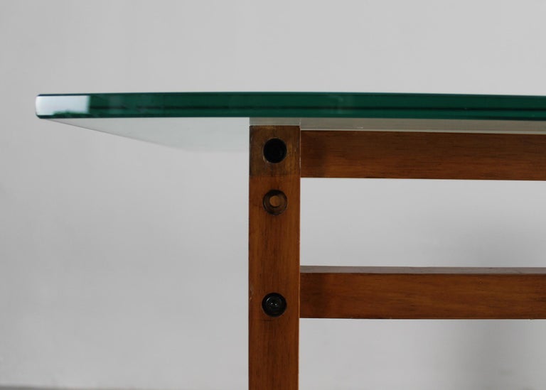 Driade Console Lella and Massimo Vignelli Ara Console Table in Wood and Glass Driade ...