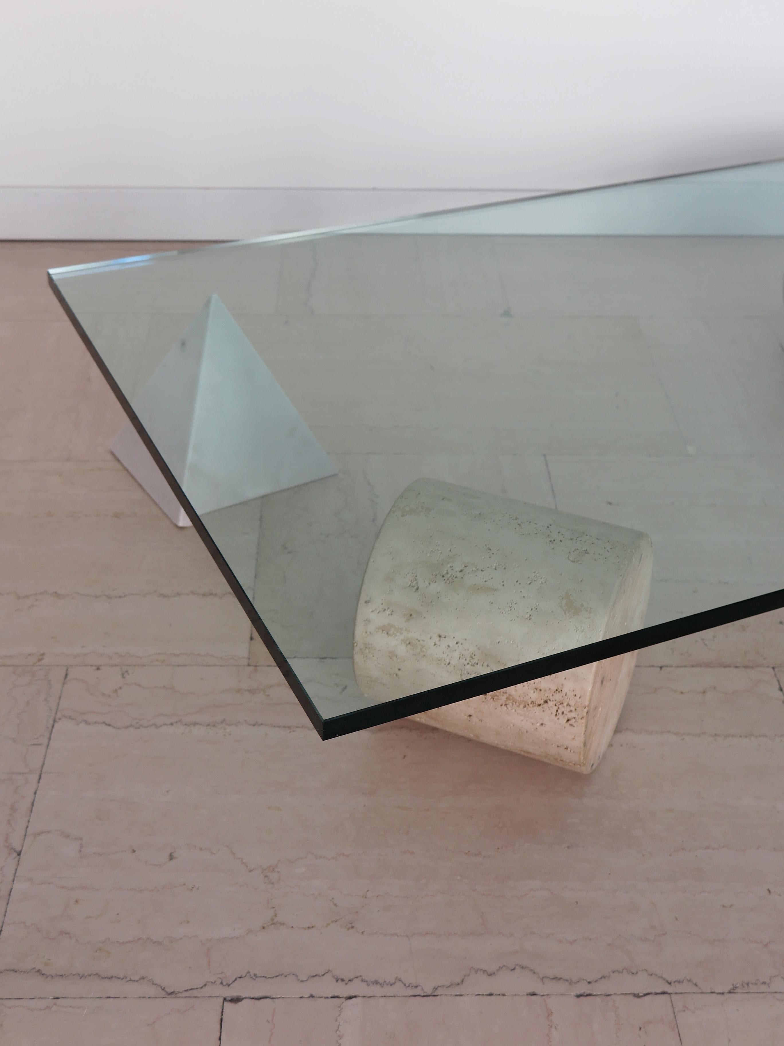 Lella & Massimo Vignelli Italian Marble Glass Metafora Table for Casigliani 1970 5