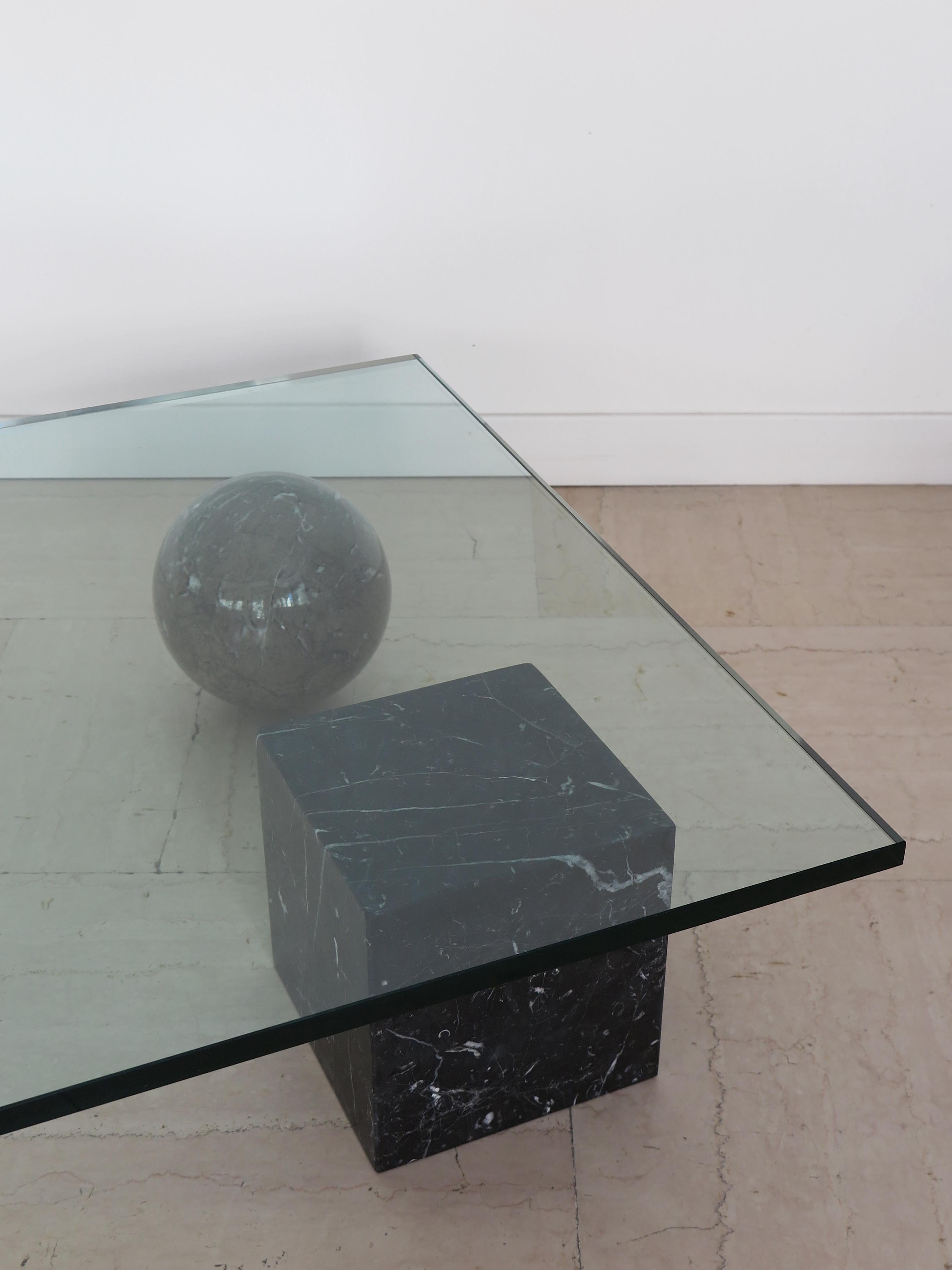 Lella & Massimo Vignelli Italian Marble Glass Metafora Table for Casigliani 1970 6