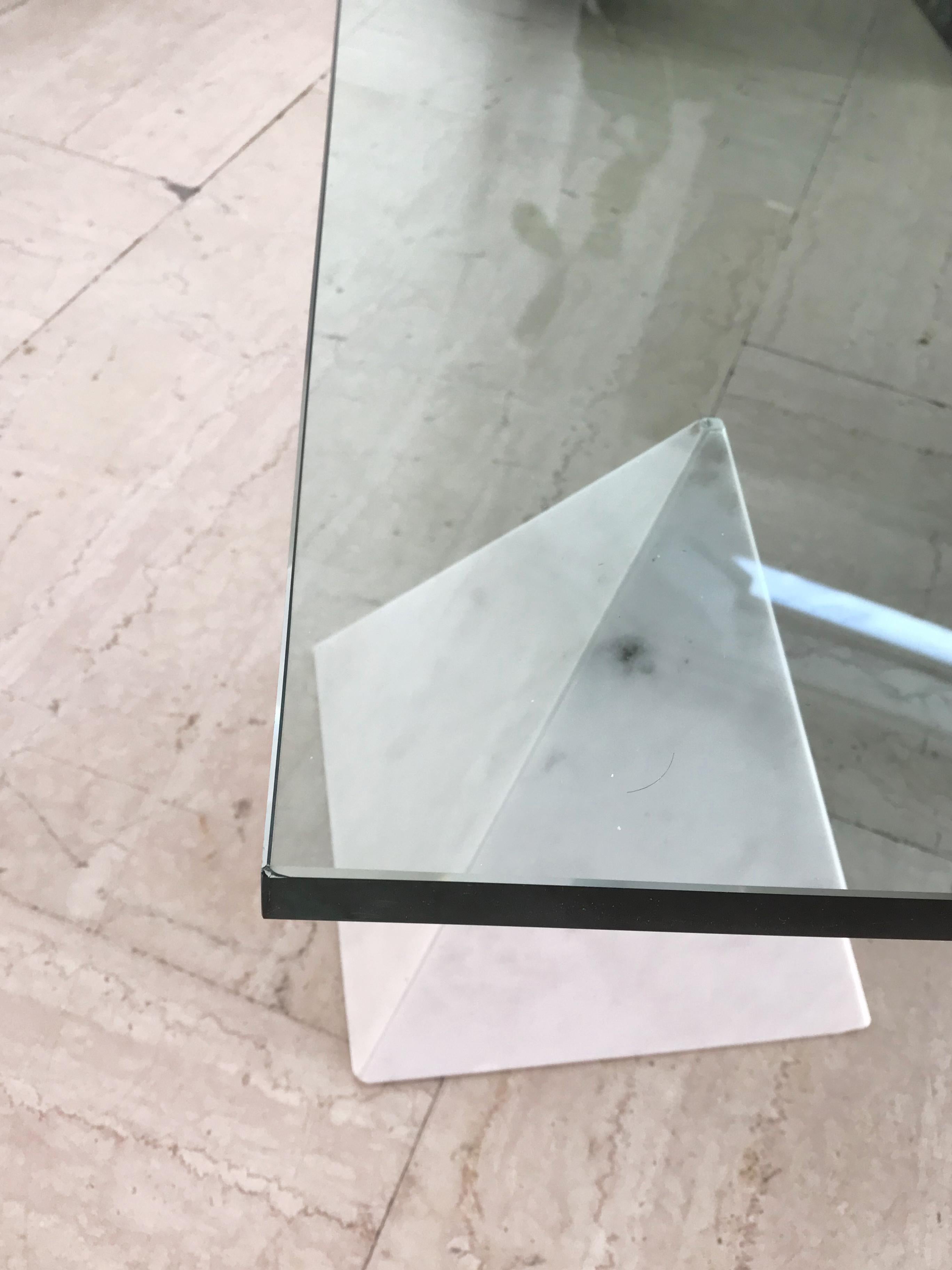 Lella & Massimo Vignelli Italian Marble Glass Metafora Table for Casigliani 1970 9