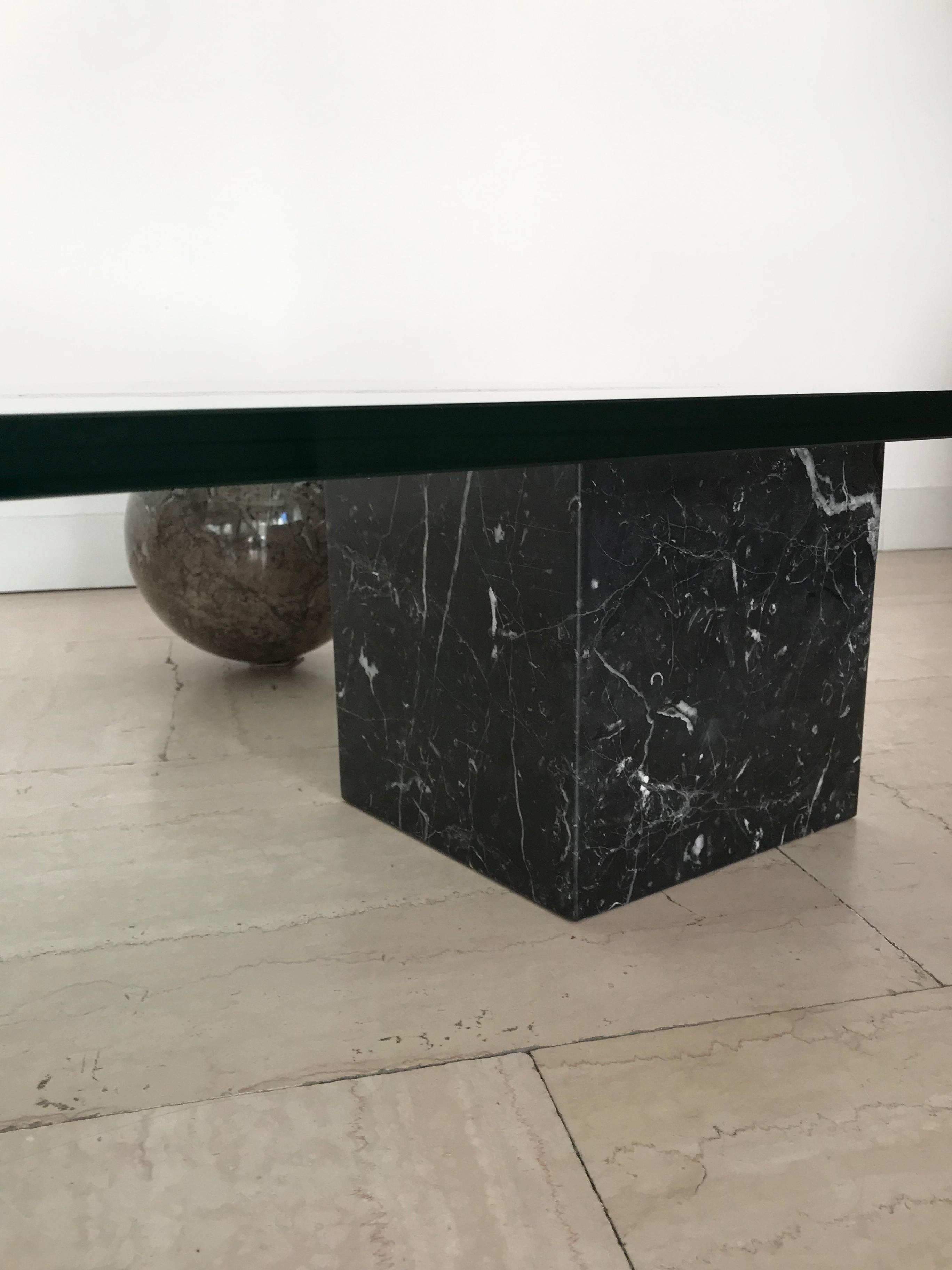 Lella & Massimo Vignelli Italian Marble Glass Metafora Table for Casigliani 1970 12