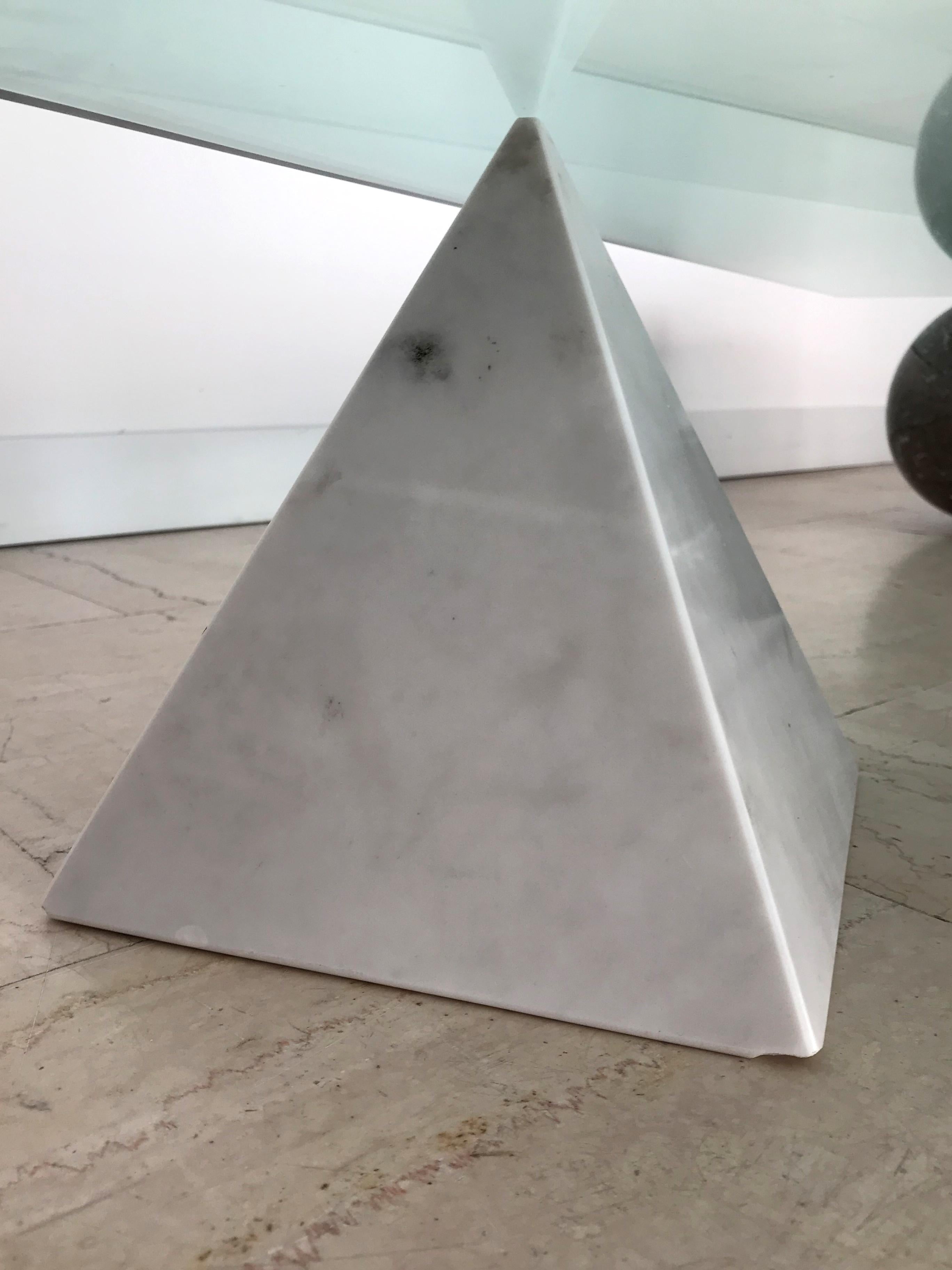 Lella & Massimo Vignelli Italian Marble Glass Metafora Table for Casigliani 1970 13