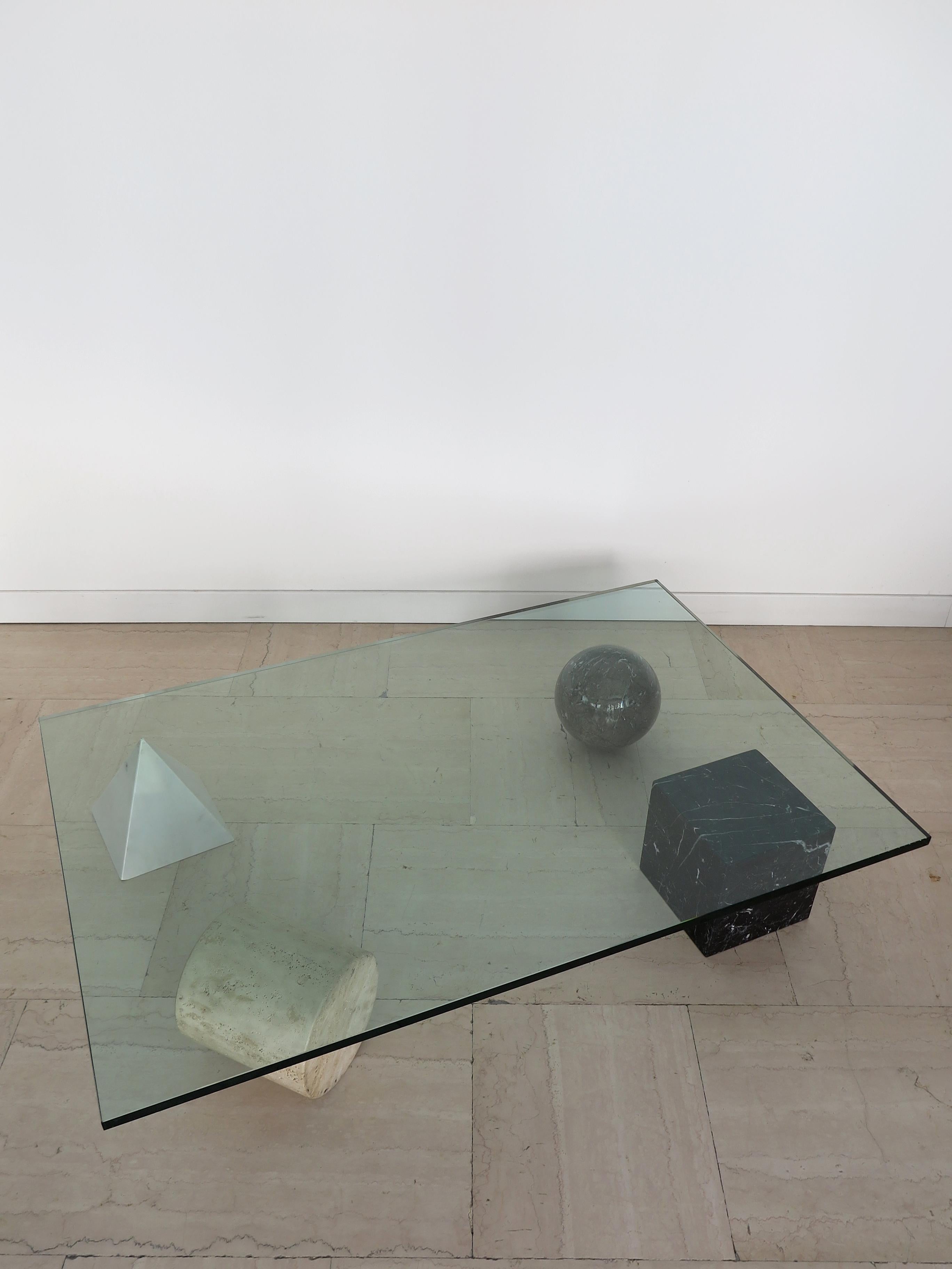 Lella & Massimo Vignelli Italian Marble Glass Metafora Table for Casigliani 1970 1