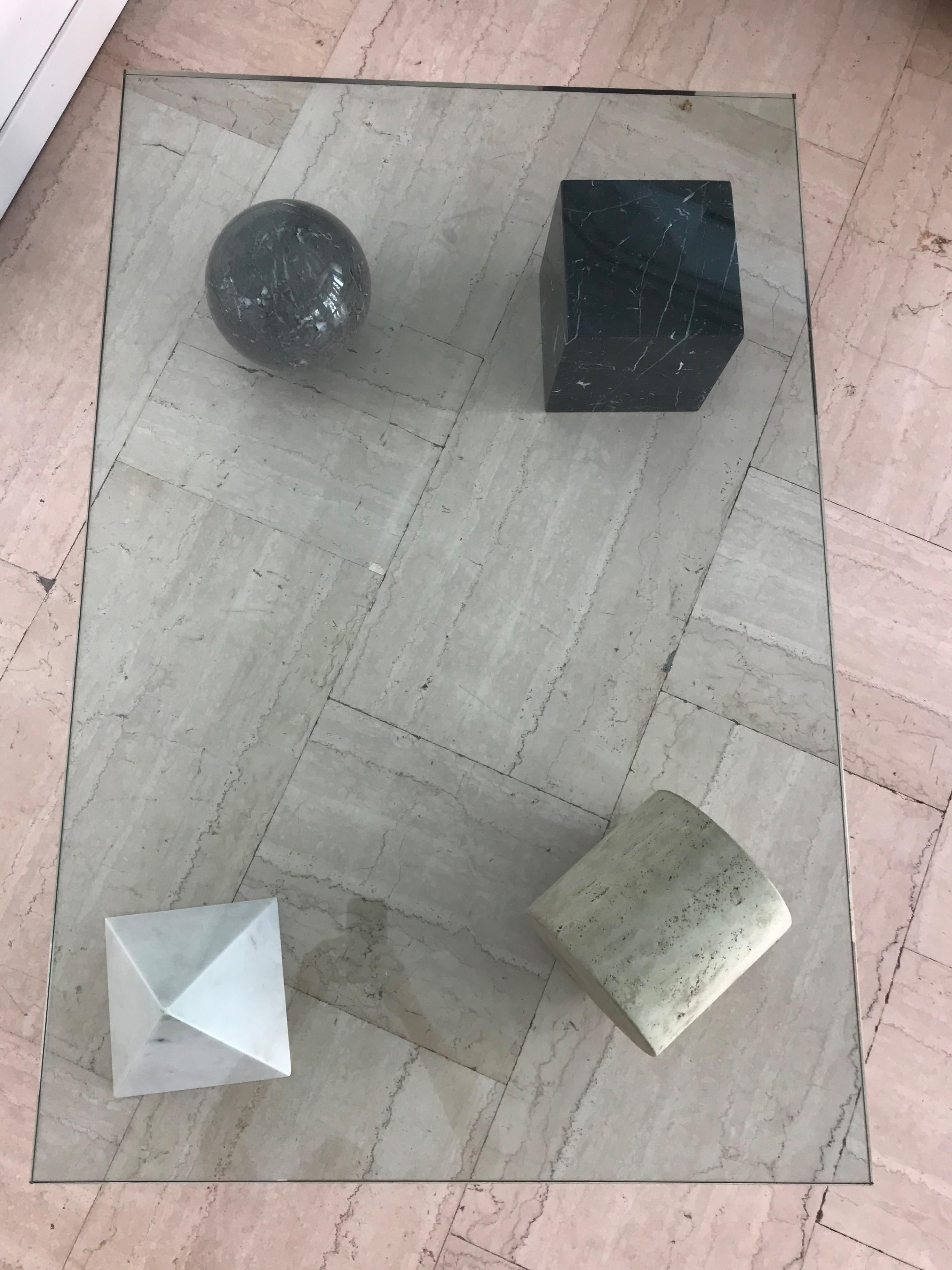 Lella & Massimo Vignelli Italian Marble Glass Metafora Table for Casigliani 1970 2