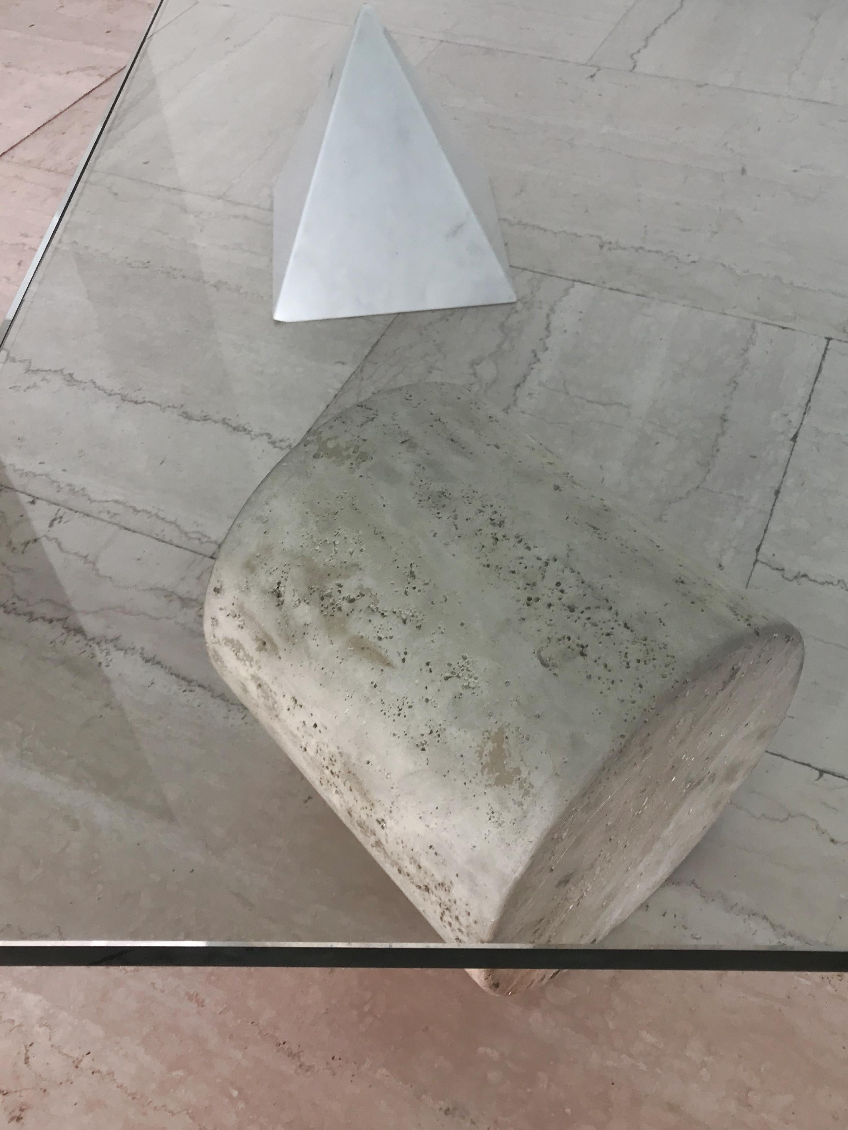 Lella & Massimo Vignelli Italian Marble Glass Metafora Table for Casigliani 1970 3