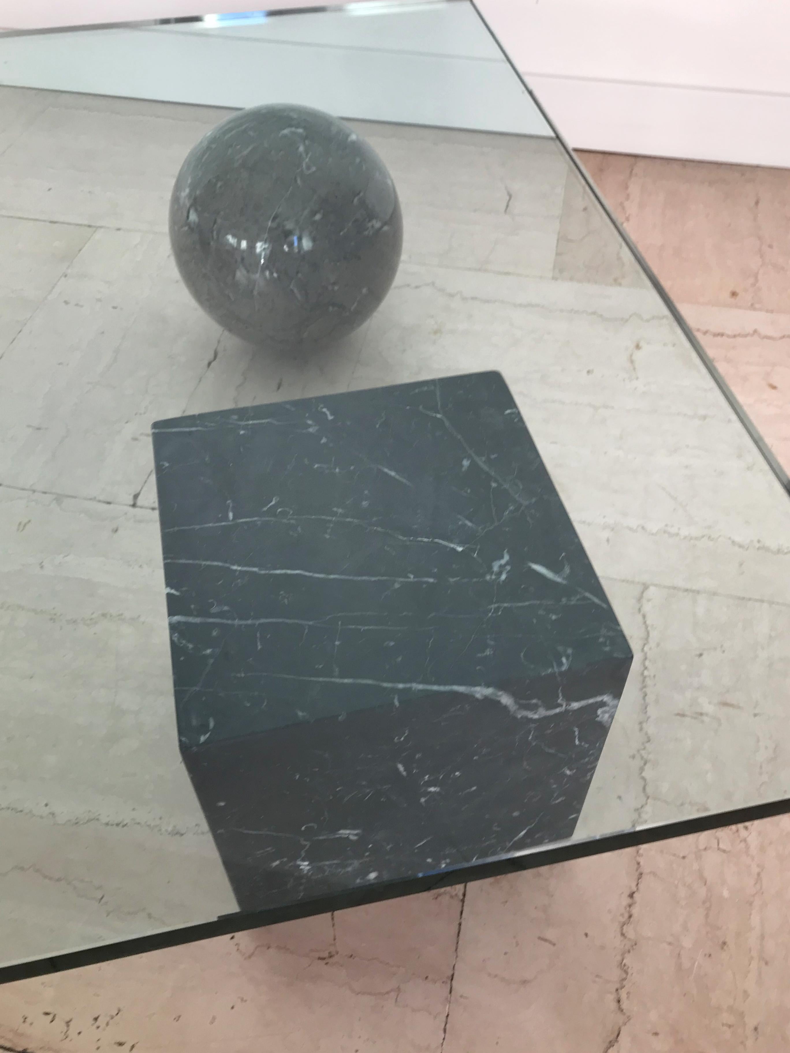 Lella & Massimo Vignelli Italian Marble Glass Metafora Table for Casigliani 1970 4