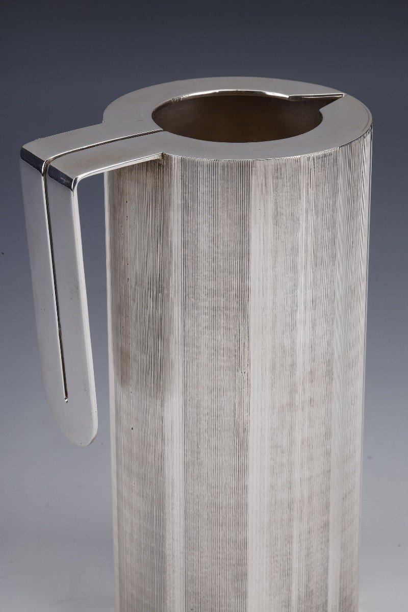 Lella massimo vignelli - pitcher in brushed solid silver xxth c. 1971 For Sale 4
