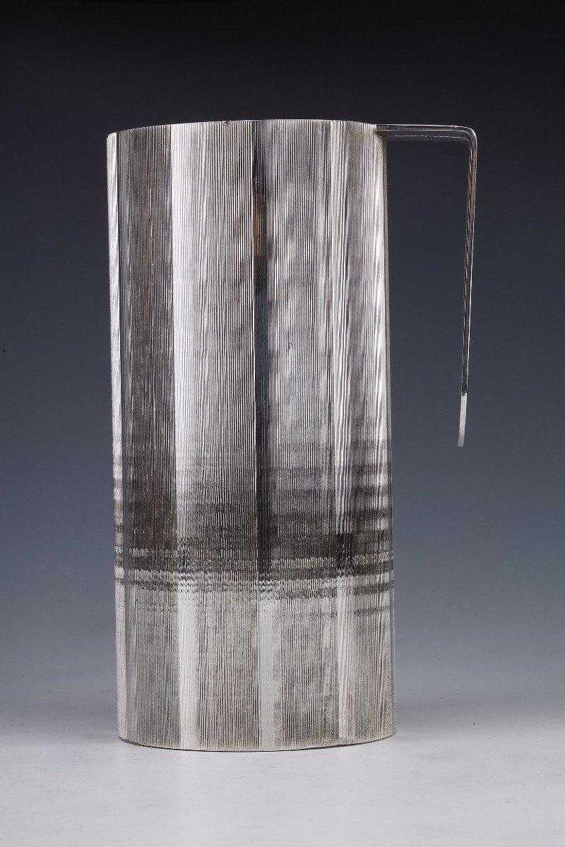 Lella massimo vignelli – Krug aus gebürstetem massivem Silber xx. Jahrhundert um 1971 (Moderne) im Angebot
