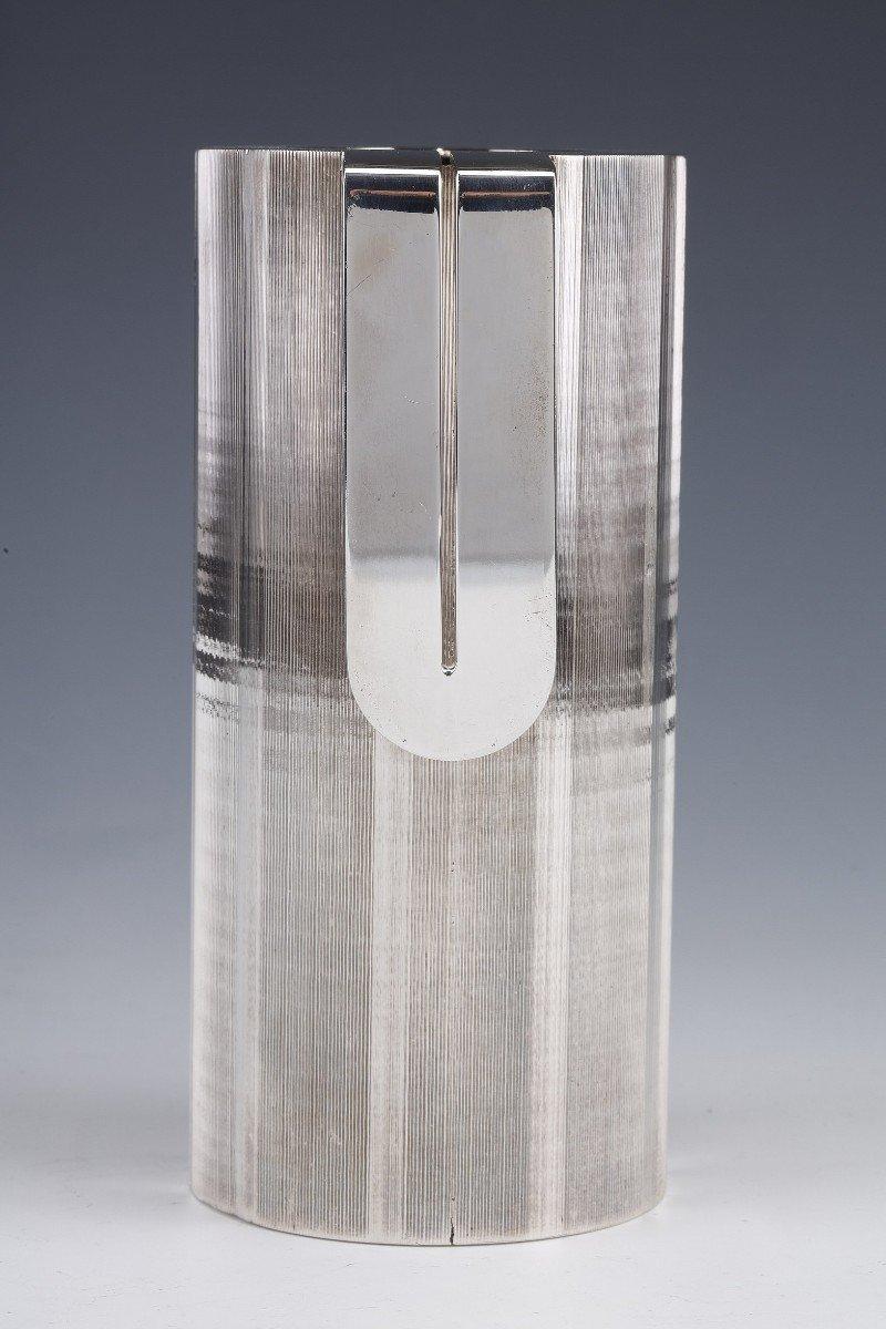 Lella massimo vignelli – Krug aus gebürstetem massivem Silber xx. Jahrhundert um 1971 im Zustand „Hervorragend“ im Angebot in SAINT-OUEN-SUR-SEINE, FR