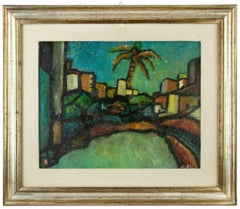 Paesaggio siciliano - Olio su tela di Lello Barresi - Anni '80