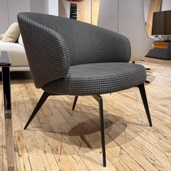 Lema 'Bice' Lounge Chair in Houndstooth Fabric