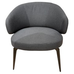 Lema 'Bice' Lounge Chair in Houndstooth Fabric