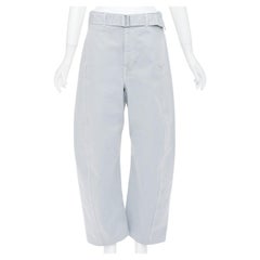 LEMAIRE 2025 hellblaue, gewaschene Baumwoll-Ballonhose im Utility-Stil mit hohem Bund, Größe XS