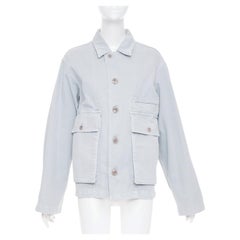 LEMAIRE 2025 snowy blue grey cotton denim boxy workwear utility pocket jacket XS
