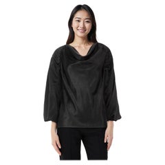 Lemaire Blusa Negra Manga Burbuja Talla XS