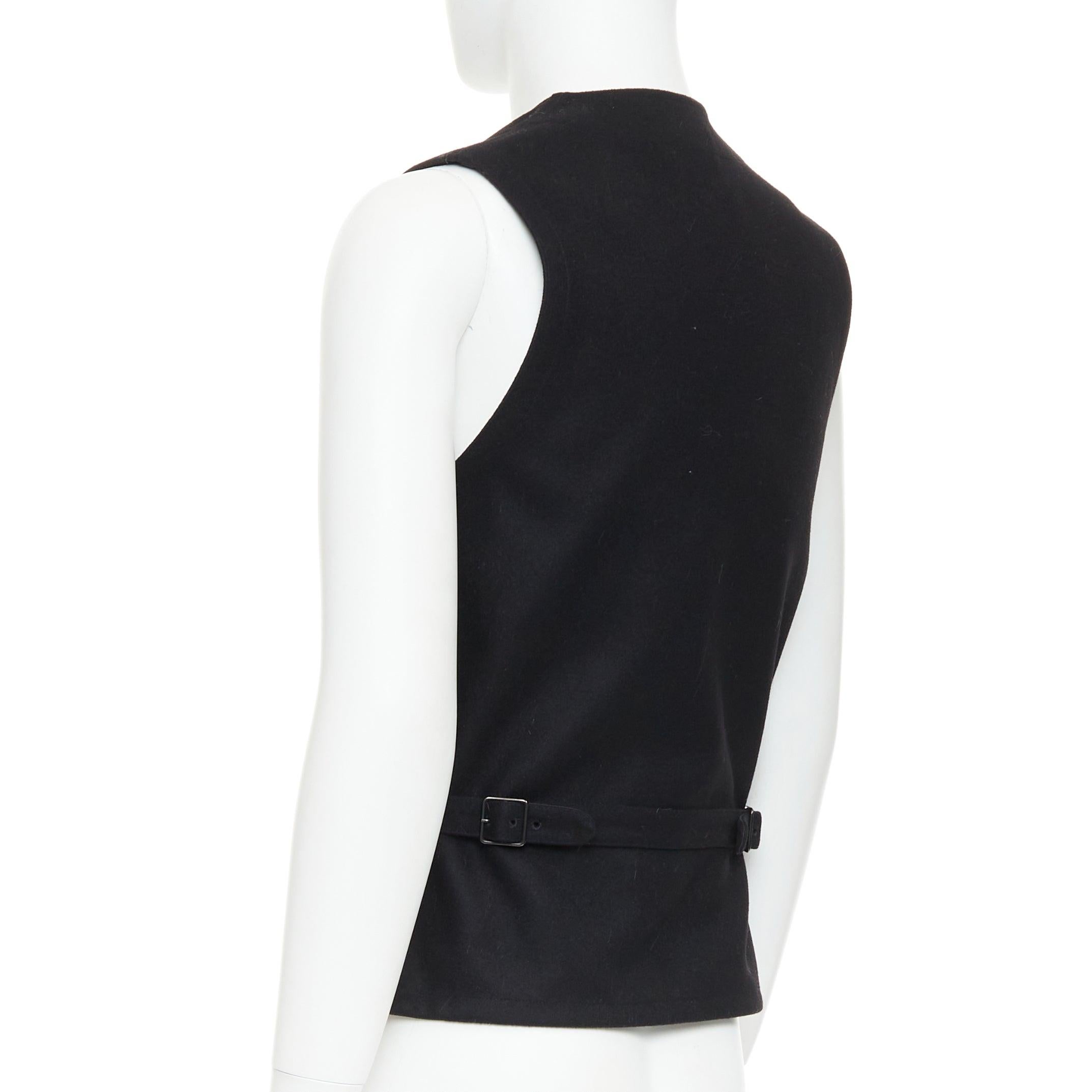 LEMAIRE cappotto nero in feltro di lana vergine con bottoni in corno e tasca in vita Sz.2 M in vendita 1