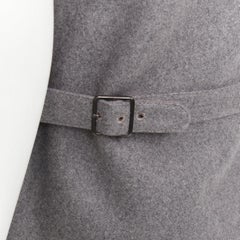 LEMAIRE grey 100% virgin wool felt horn buttons pocketed waist coat vest Sz.2 M