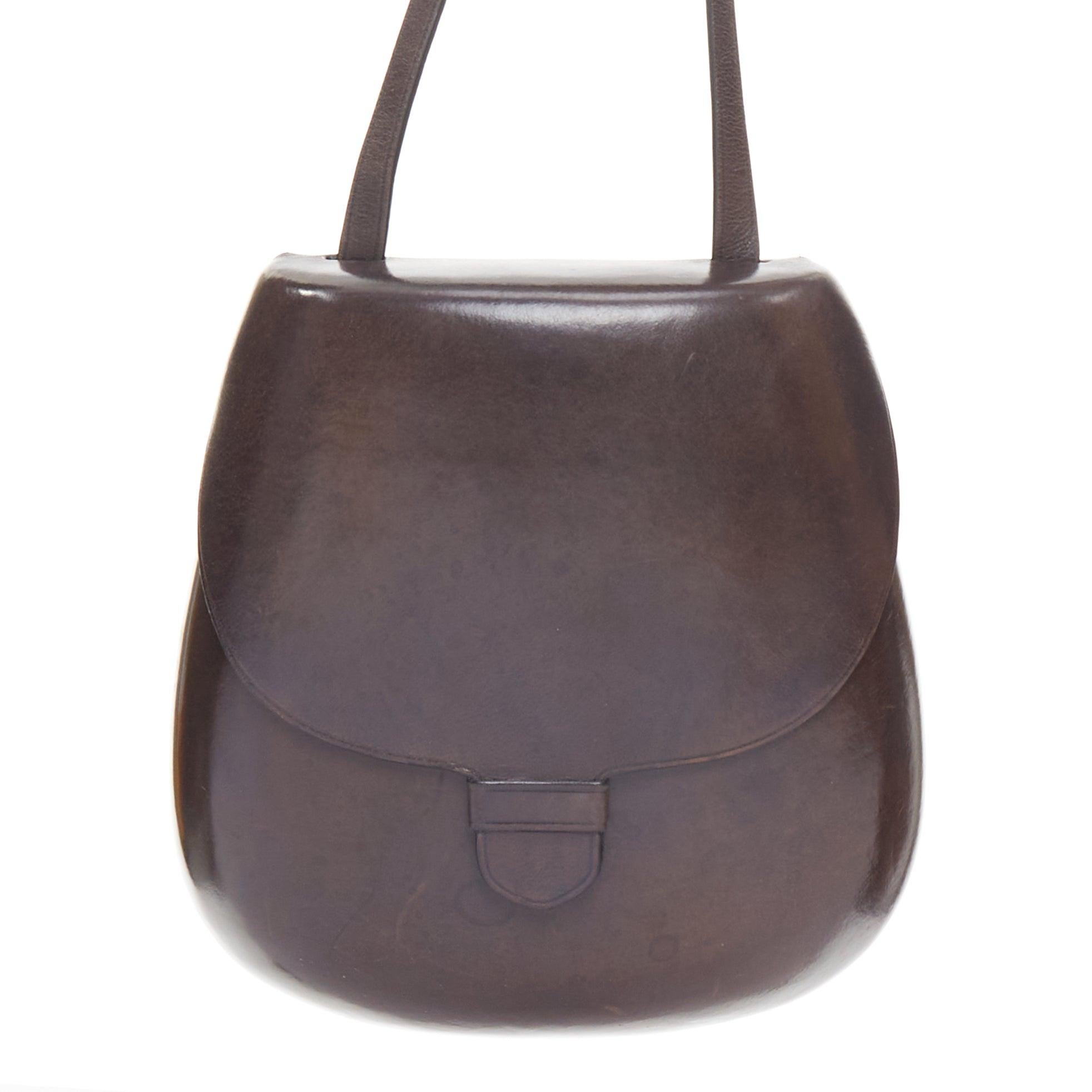 Gris LEMAIRE Il BUSSETTO Petit sac à bandoulière structuré en cuir marron Cartouche