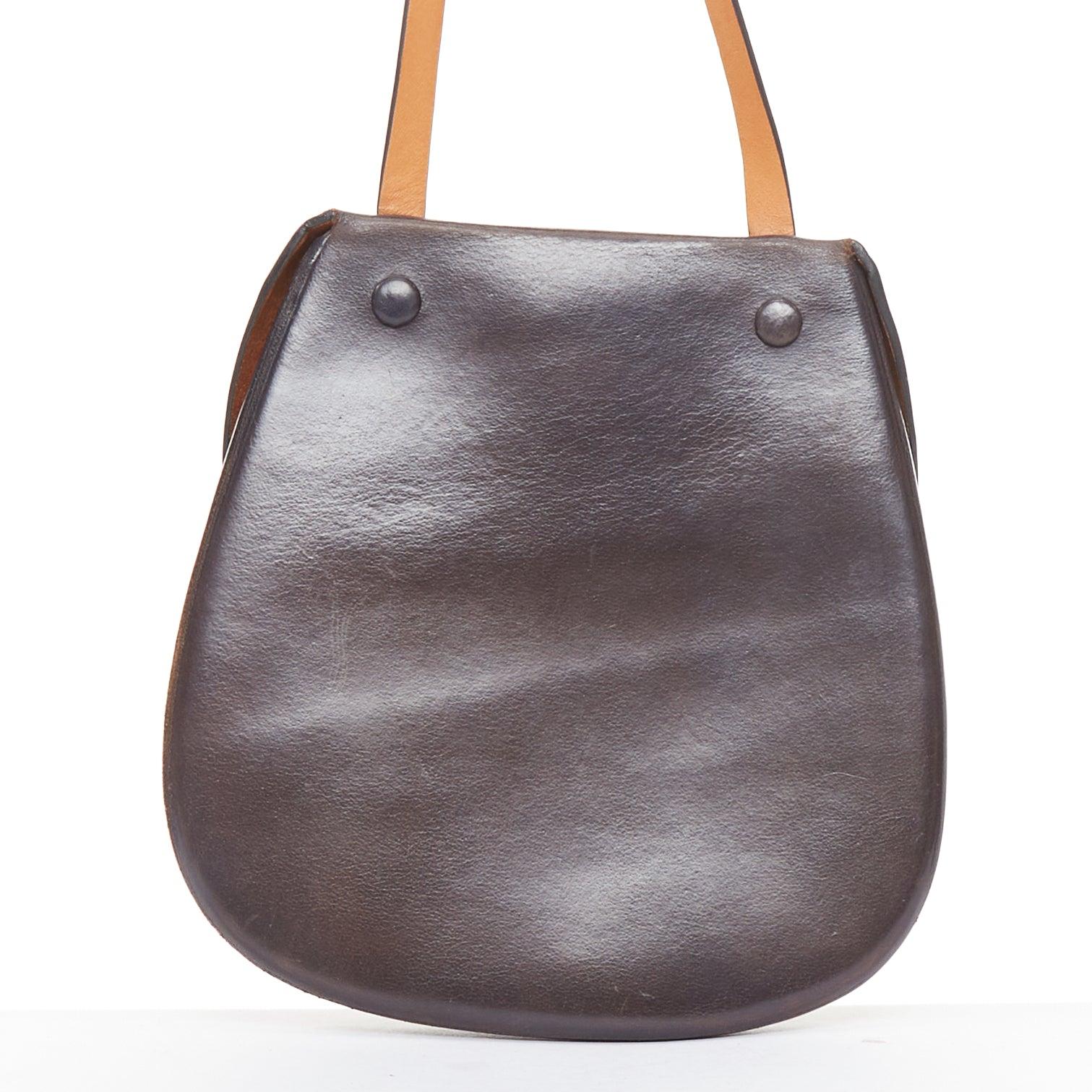  LEMAIRE Il BUSSETTO Petit sac à bandoulière structuré en cuir marron Cartouche Pour femmes 