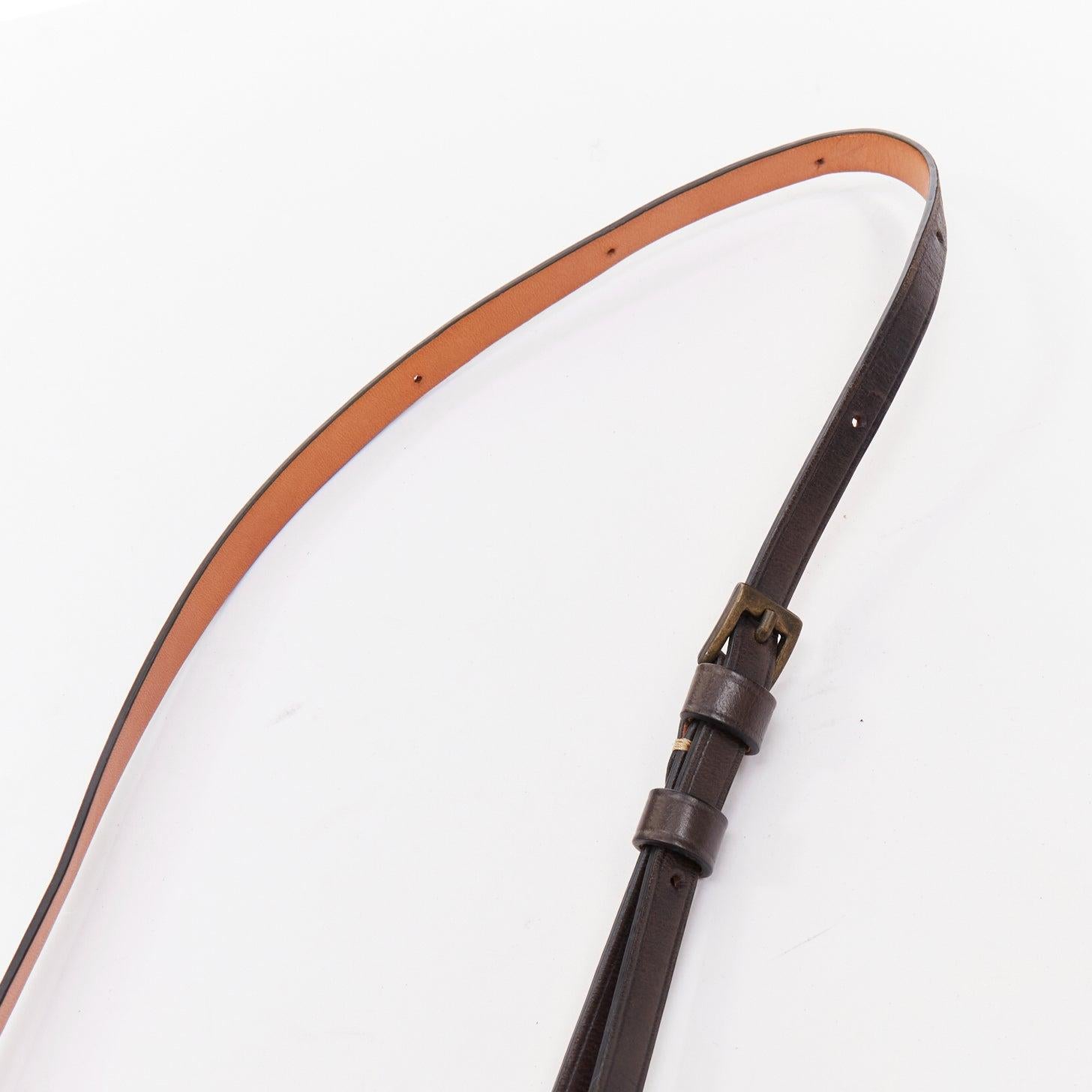 LEMAIRE Il BUSSETTO Petit sac à bandoulière structuré en cuir marron Cartouche 3