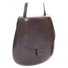 LEMAIRE Il BUSSETTO Petit sac à bandoulière structuré en cuir marron Cartouche