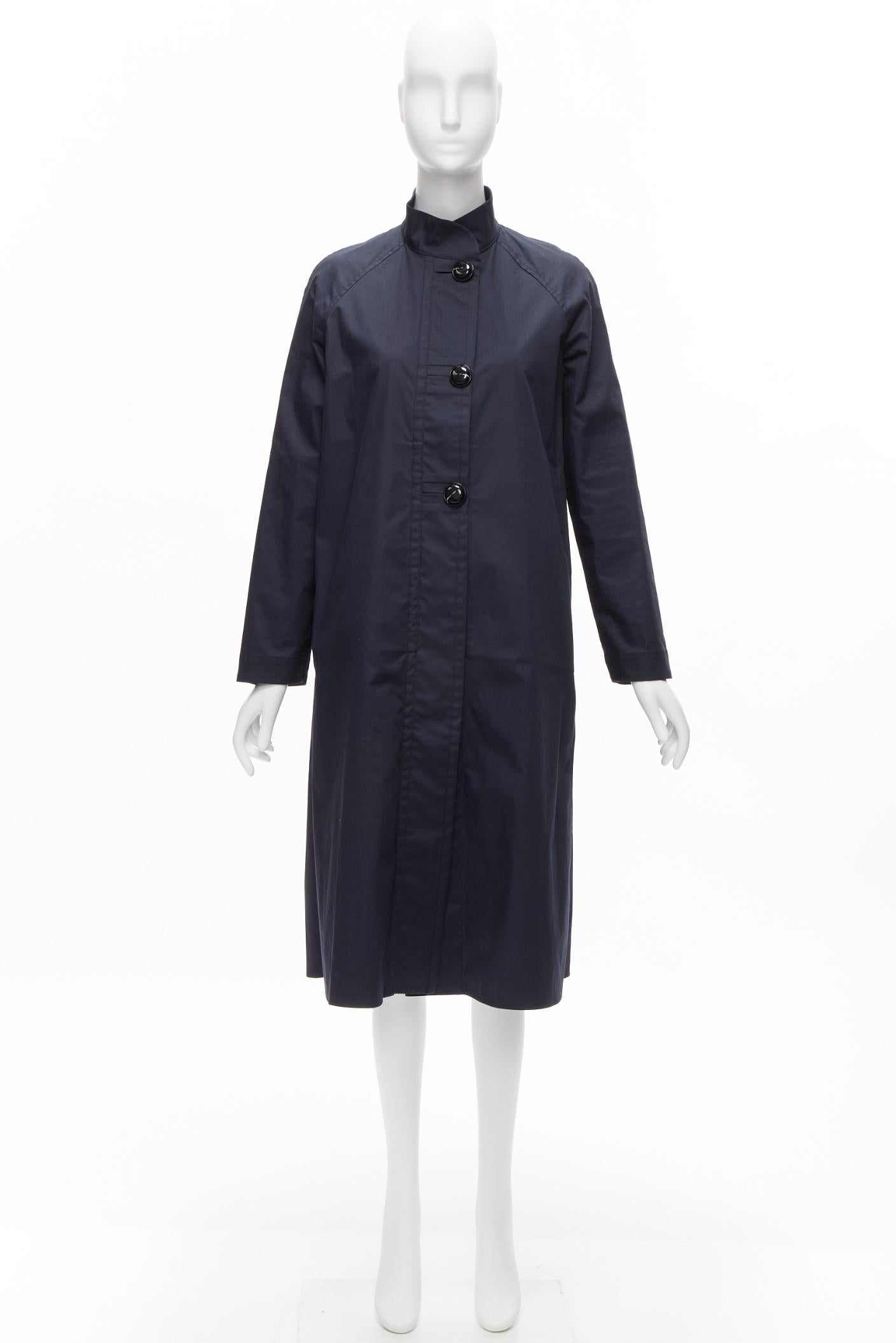 LEMAIRE navy blue cotton oversized button minimal Mac coat FR36 S 7