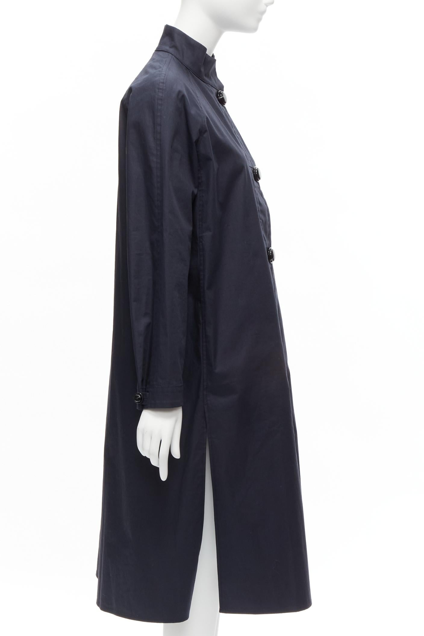 LEMAIRE navy blue cotton oversized button minimal Mac coat FR36 S 1