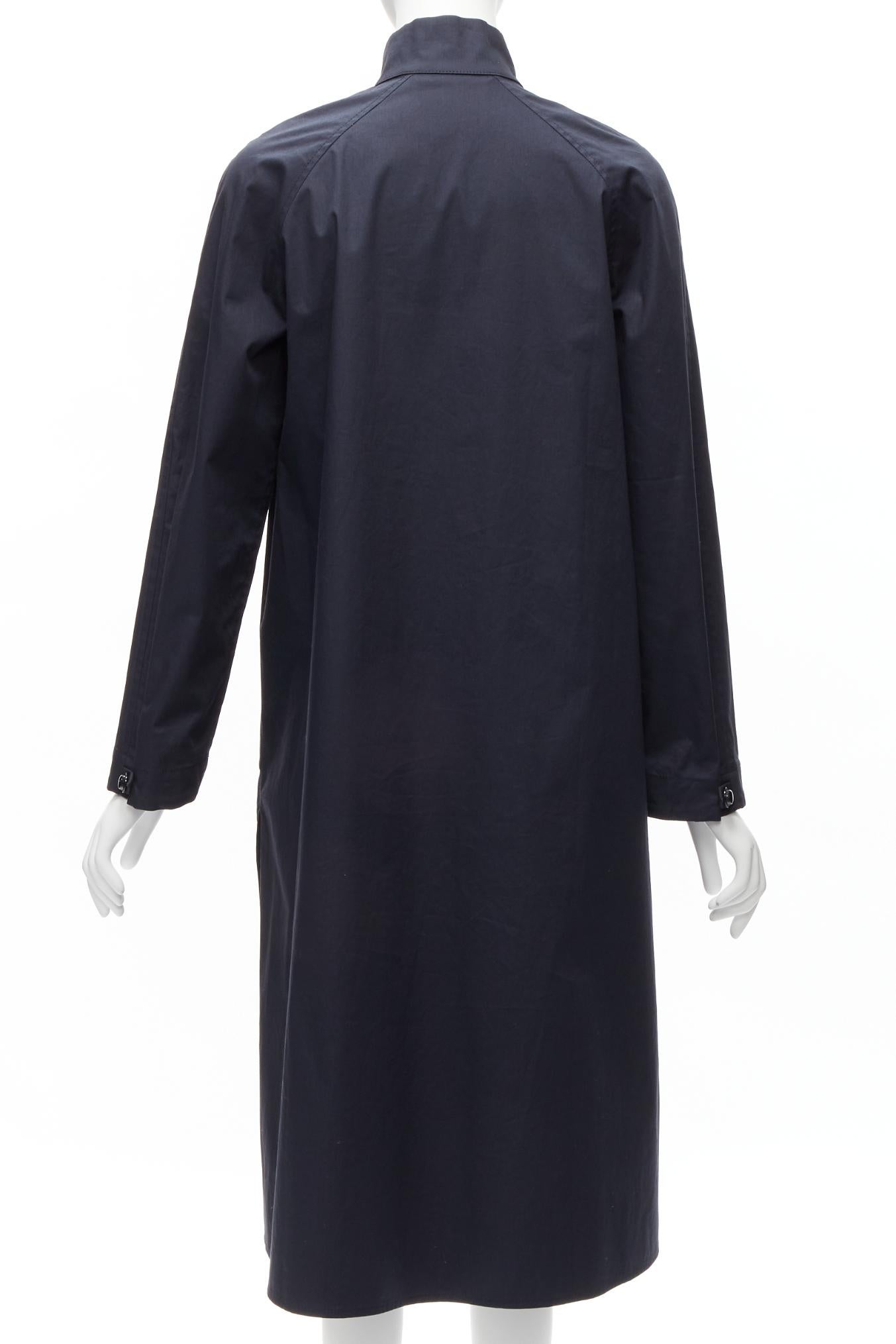 LEMAIRE navy blue cotton oversized button minimal Mac coat FR36 S 2
