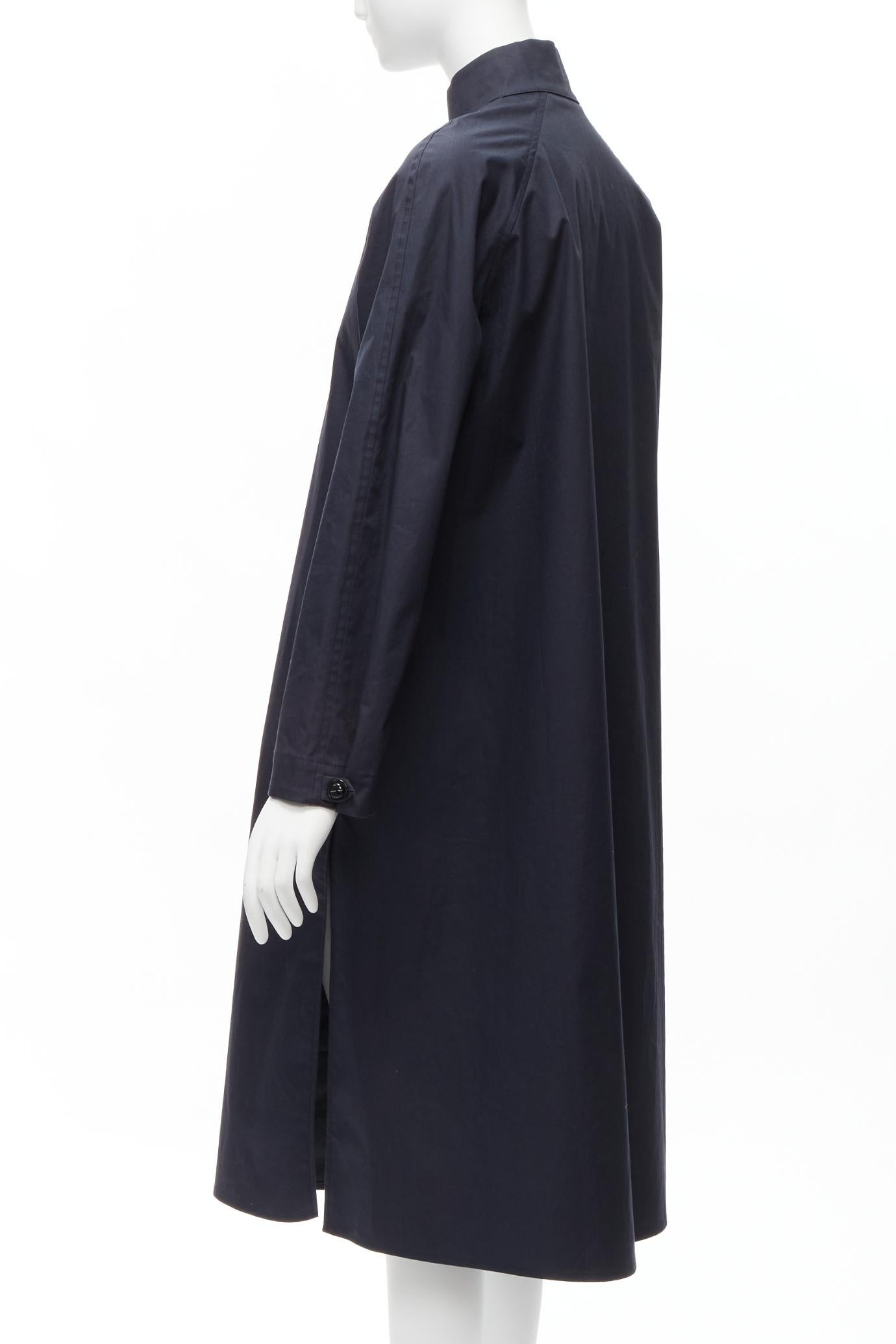LEMAIRE navy blue cotton oversized button minimal Mac coat FR36 S 3