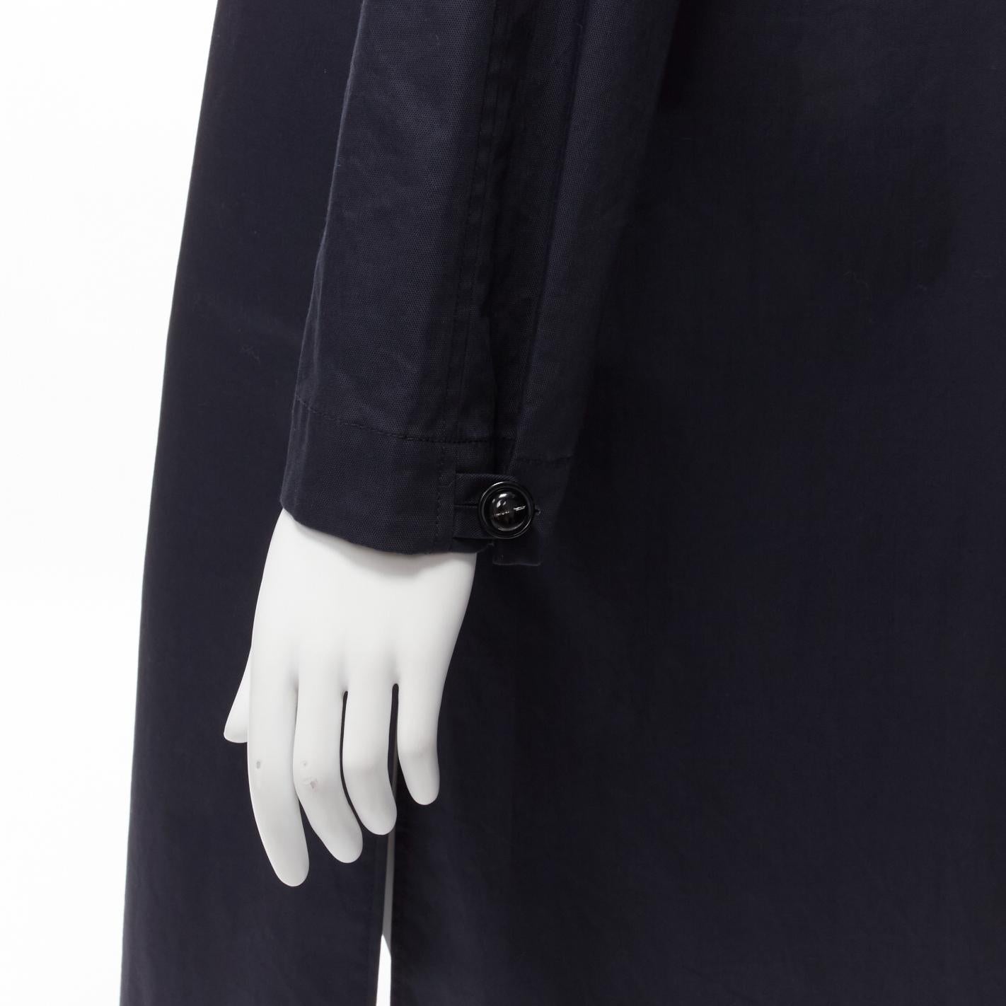 LEMAIRE navy blue cotton oversized button minimal Mac coat FR36 S 4