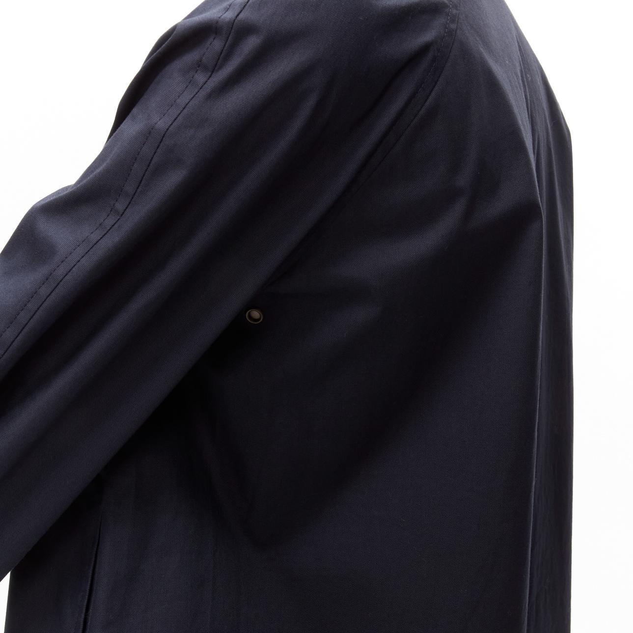 LEMAIRE navy blue cotton oversized button minimal Mac coat FR36 S 5