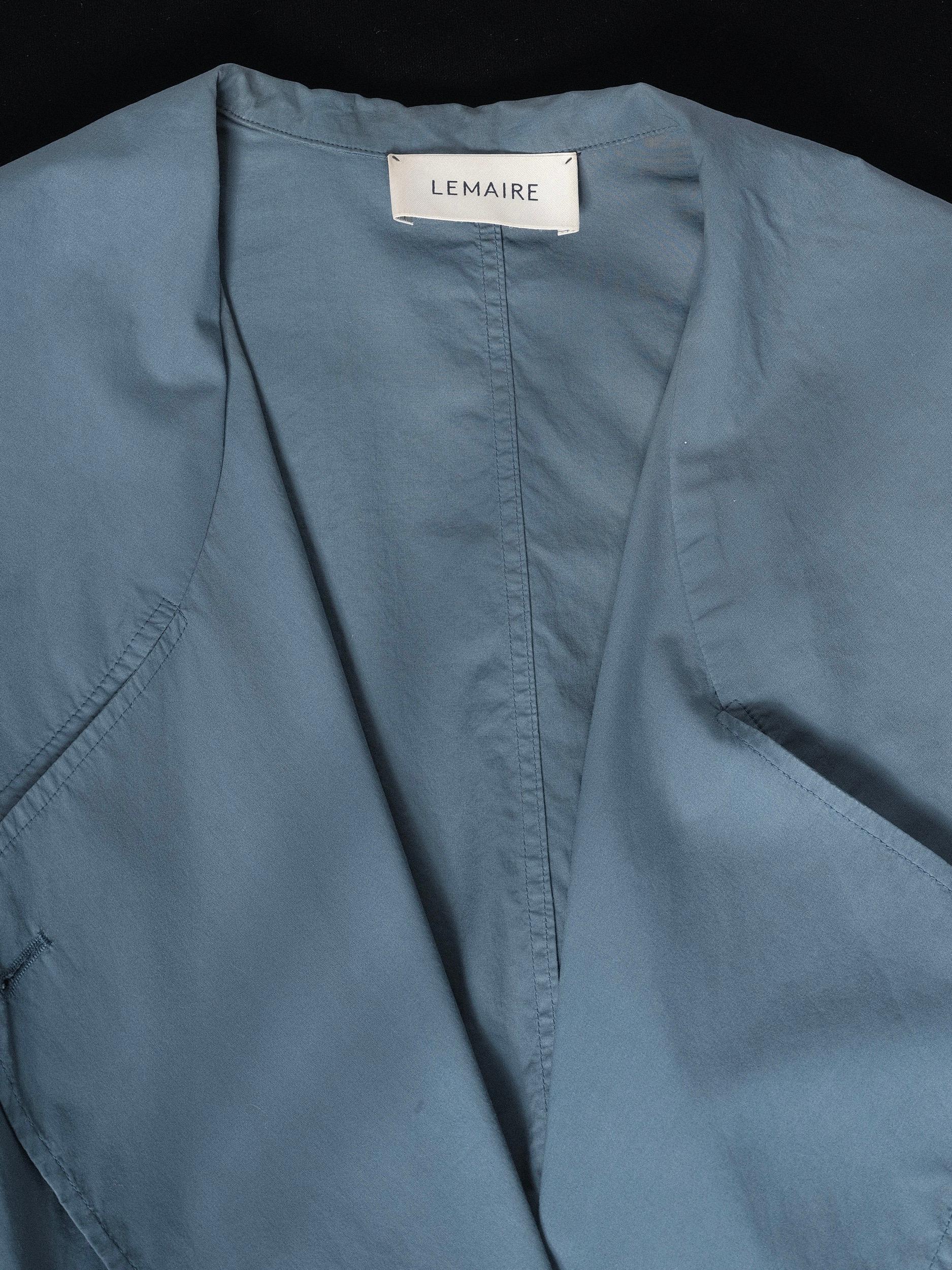 Lemaire SS 2015 Trench Shirt Midnight Green Size Size FR38 In Good Condition In Los Angeles, CA
