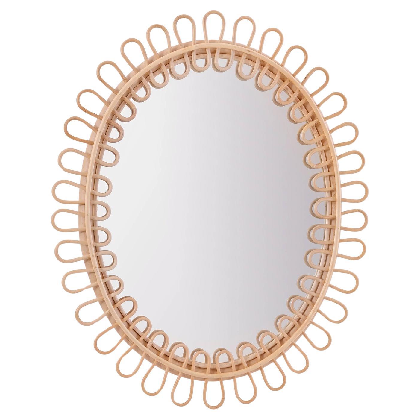 Specchio in rattan Leman in vendita