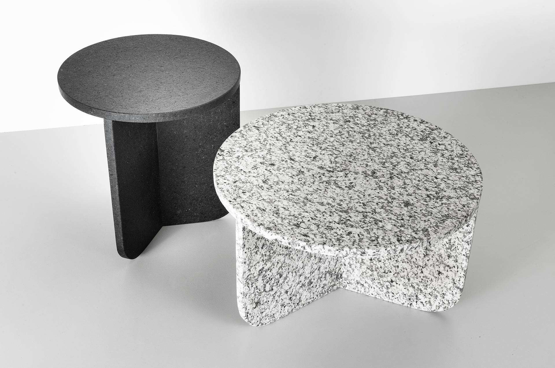 Leme Table, High, by RAIN, Contemporary Side Table, Brazilian Granite For Sale 3