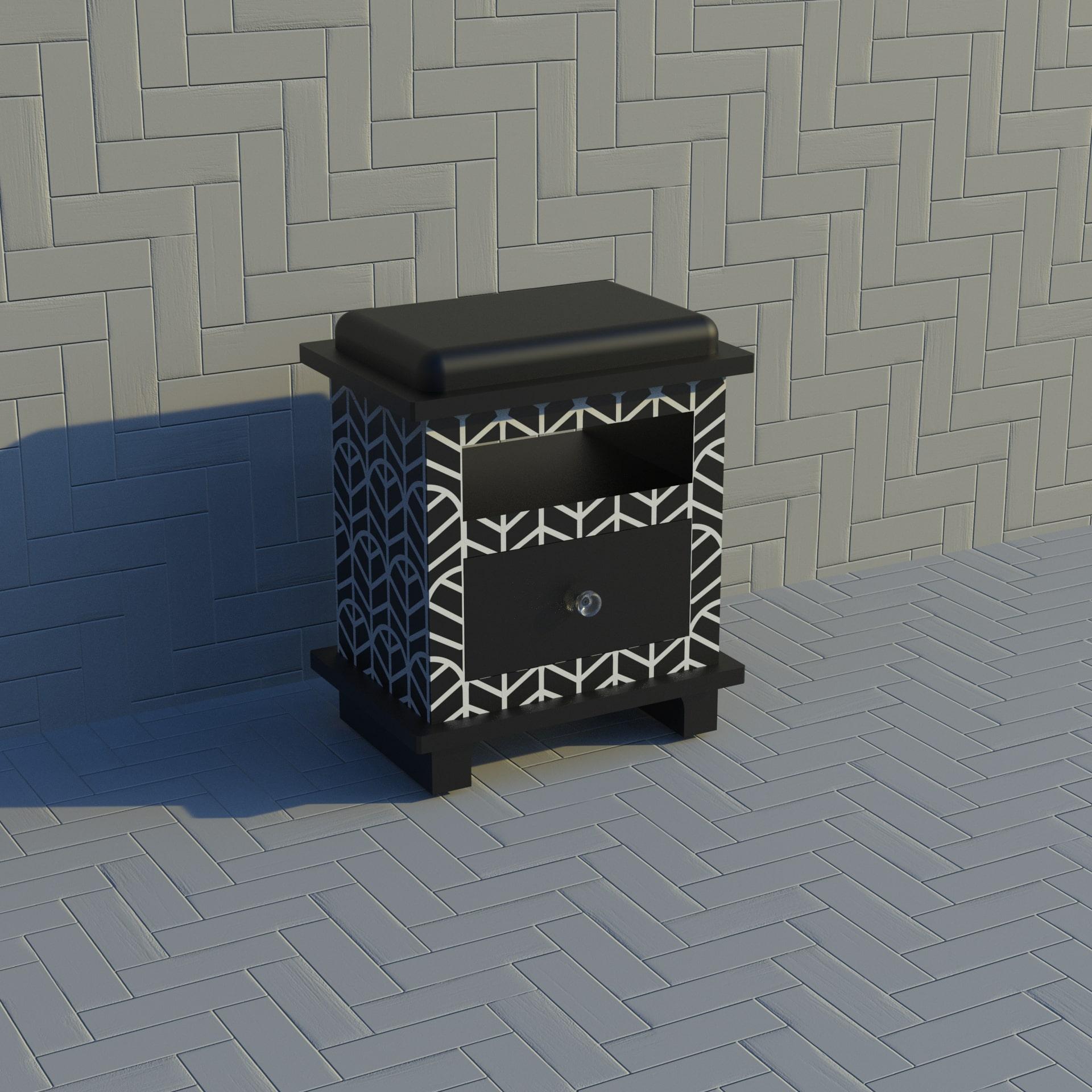 Art Deco Lemina Inspired Black Night Stands, Side Table by Artisanal For Sale