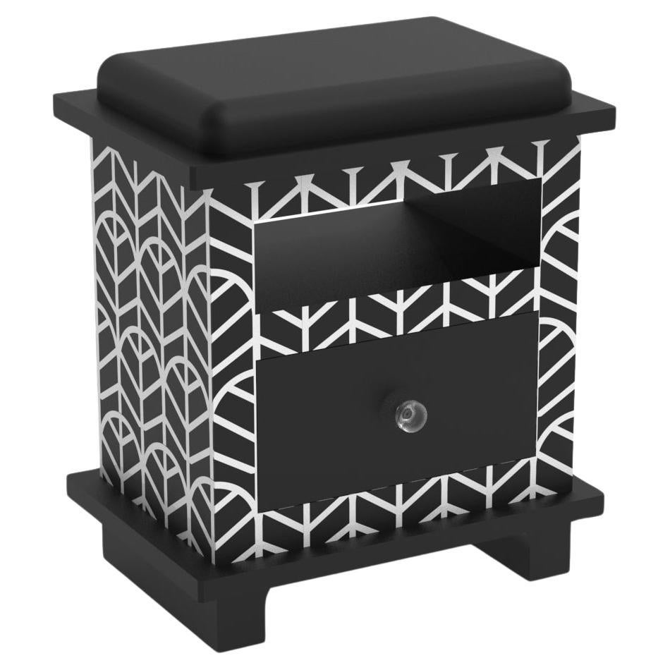 Lemina Inspired Black Night Stands, Side Table by Artisanal
