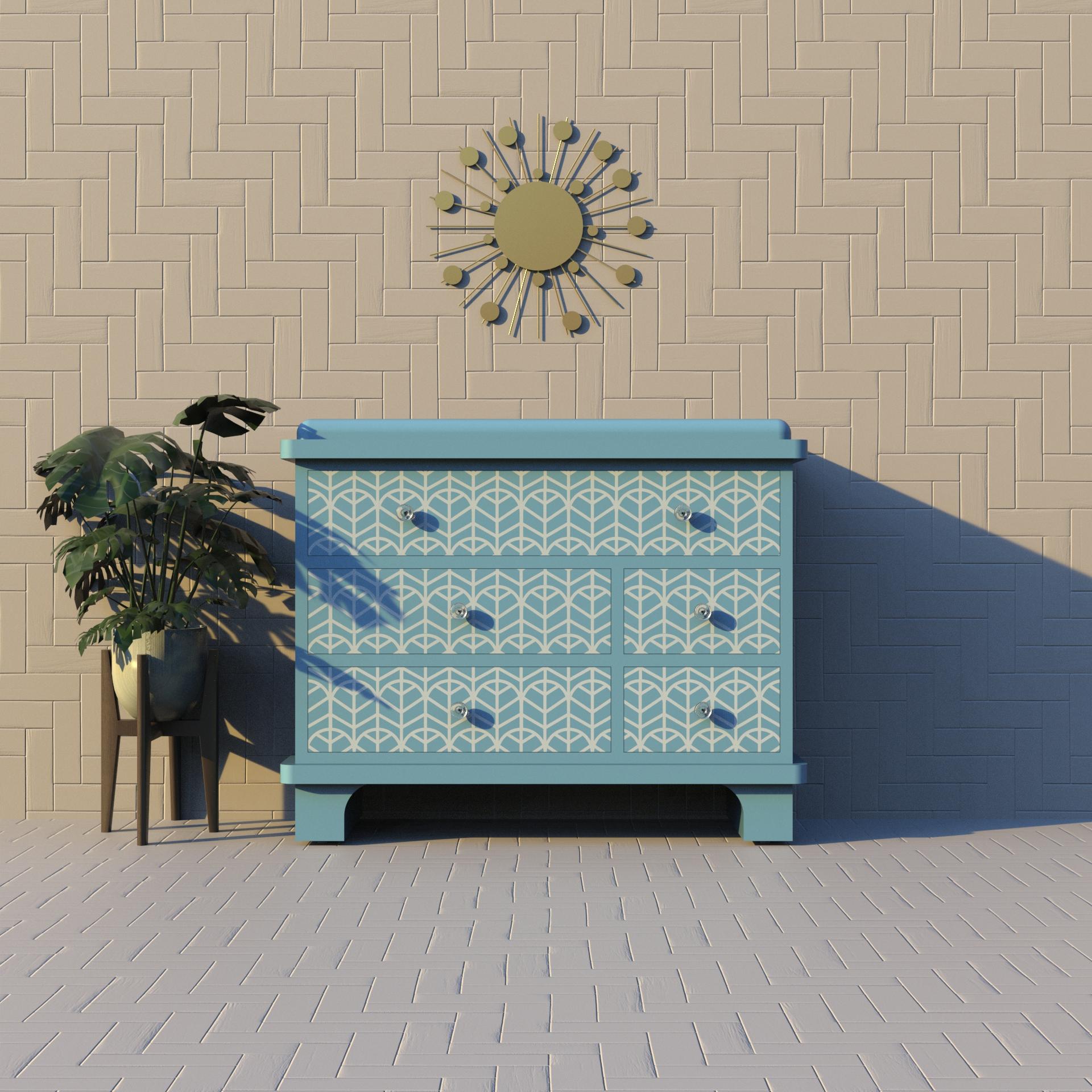 Cassettiera Lemina con intarsio blu - Eleganza artigianale per la tua casa
Aggiungi un tocco di artigianato senza tempo al tuo spazio con la nostra cassettiera artigianale con intarsio Lemina. Realizzato meticolosamente a mano da abili artigiani,