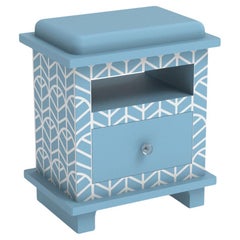Lemina Inspired Blue Night Stand, Side Table by Artisanal