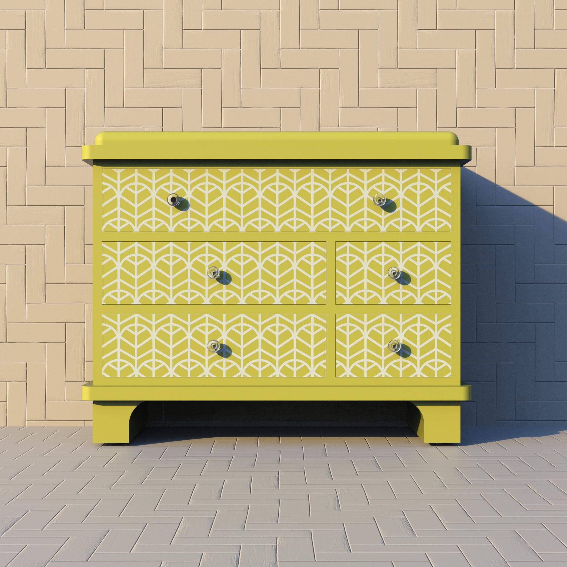Cómoda Amarillo Limón Inspirada en Lemina by Artisanal en Nuevo estado para la venta en New York, NY