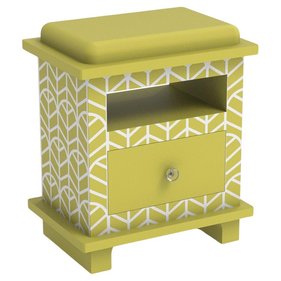 Lemina Inspired Lemon Yellow Night Stand, Side Table by Artisanal