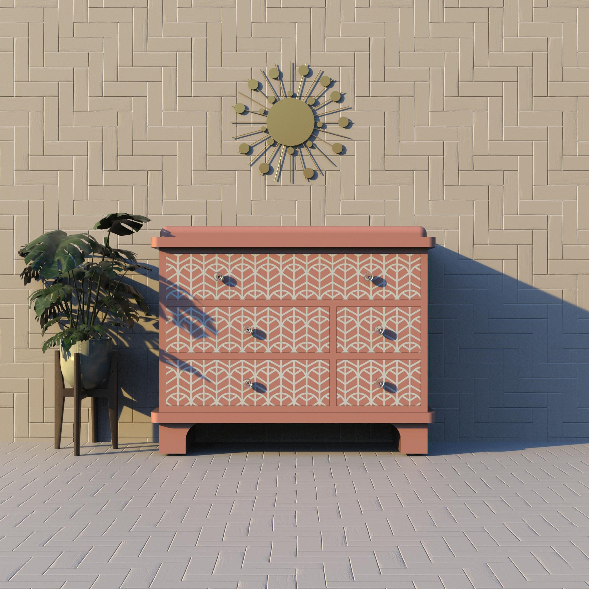 Cassettiera Lemina con intarsio rosa - Eleganza artigianale per la tua casa
Aggiungi un tocco di artigianato senza tempo al tuo spazio con la nostra cassettiera artigianale con intarsio Lemina. Realizzato meticolosamente a mano da abili artigiani,