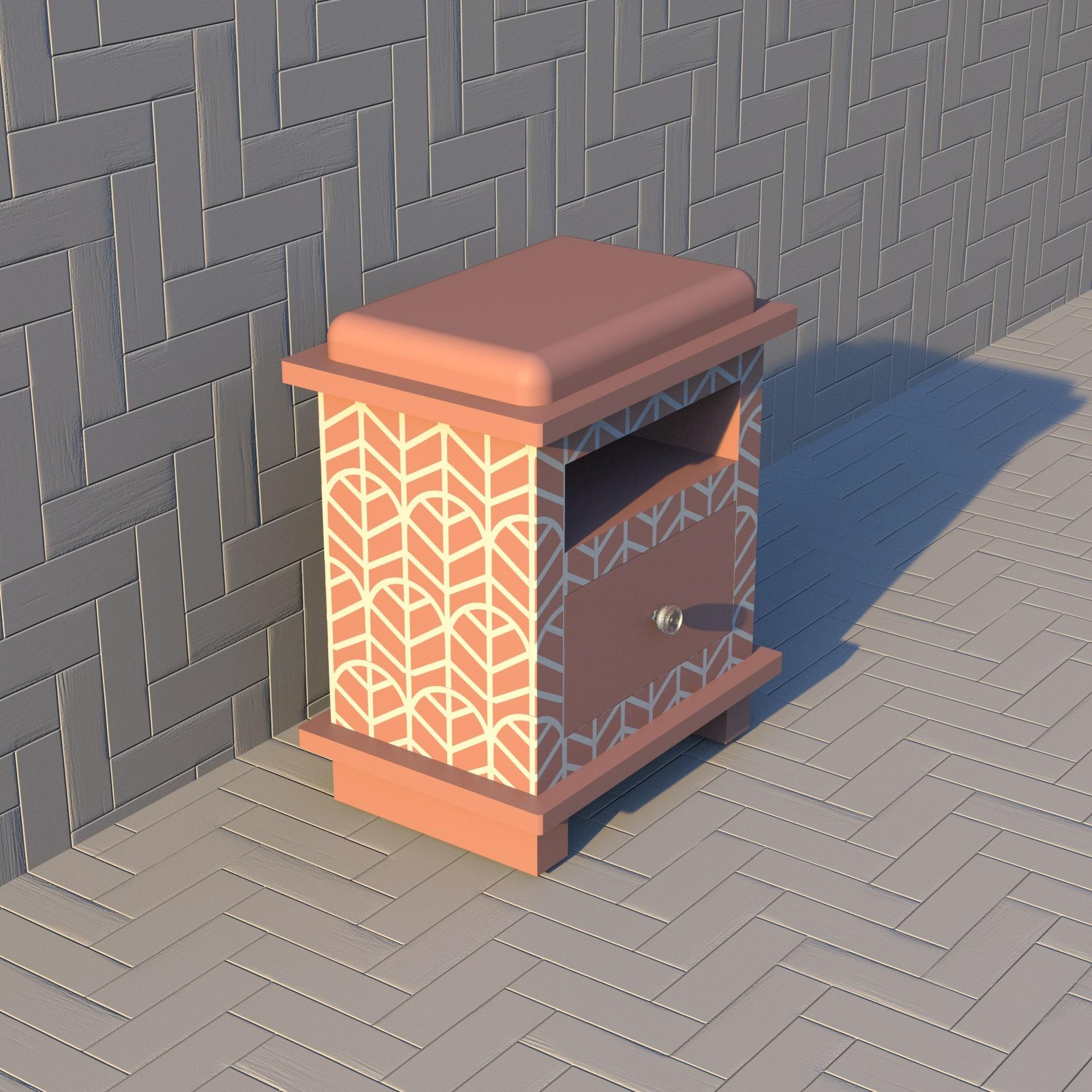 Inlay Lemina Inspired Pink Night Stands, Side Table by Artisanal For Sale