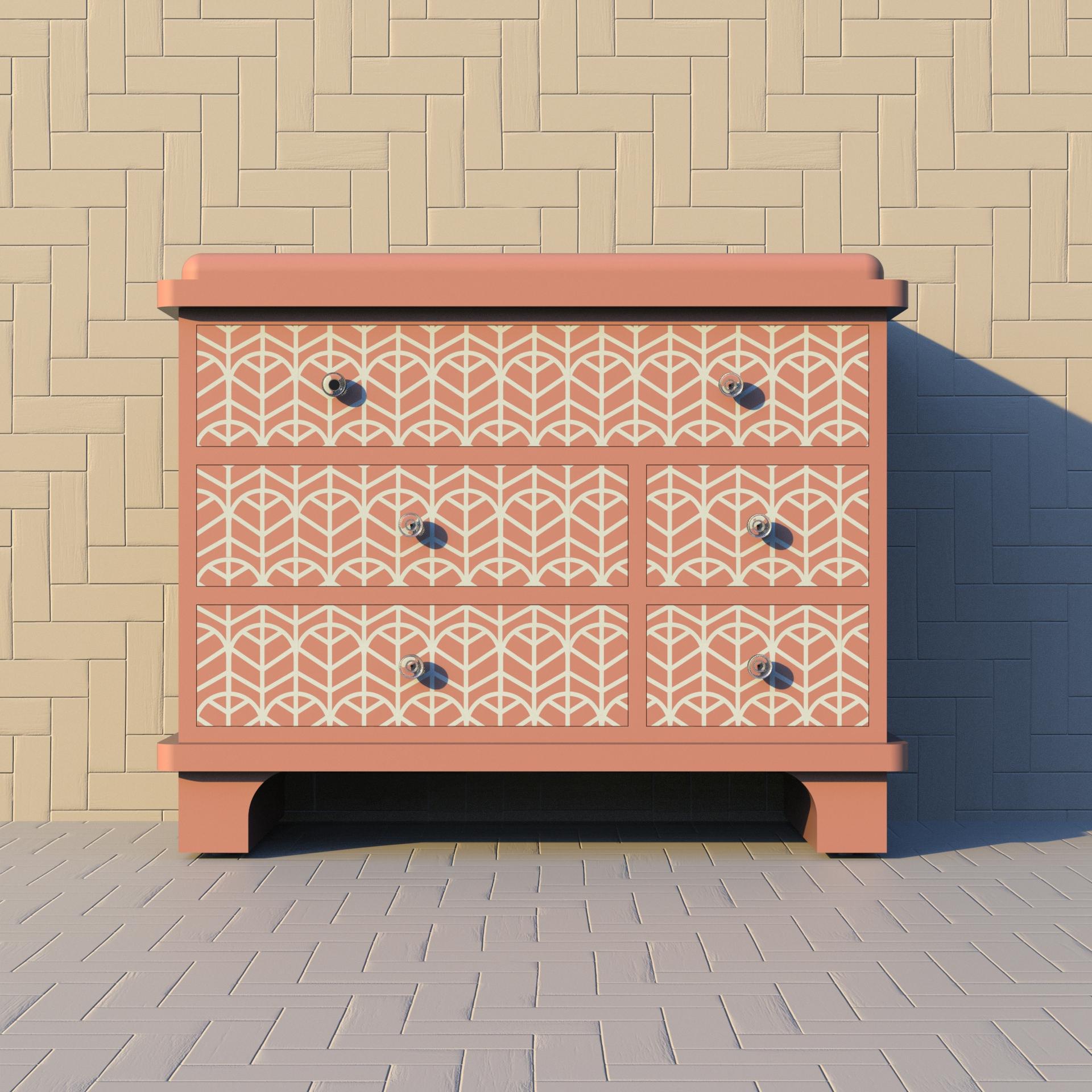 XXI secolo e contemporaneo Cassettiera rosa ispirata a Lemina di Artisanal in vendita